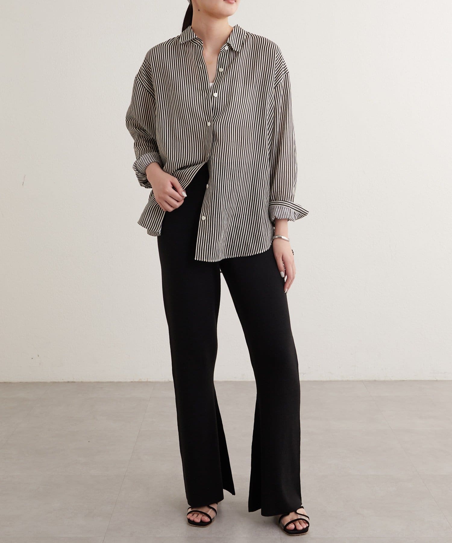 earthy_】エコリッチセミフレアニットパンツ | OUTLET(アウトレット