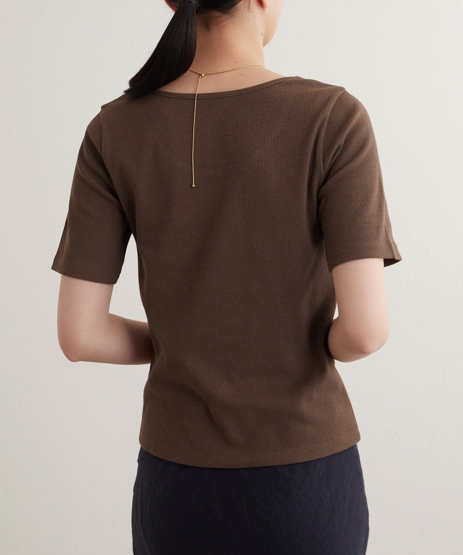 OUTLET(アウトレット) 【earthy_】OネックリブTEE