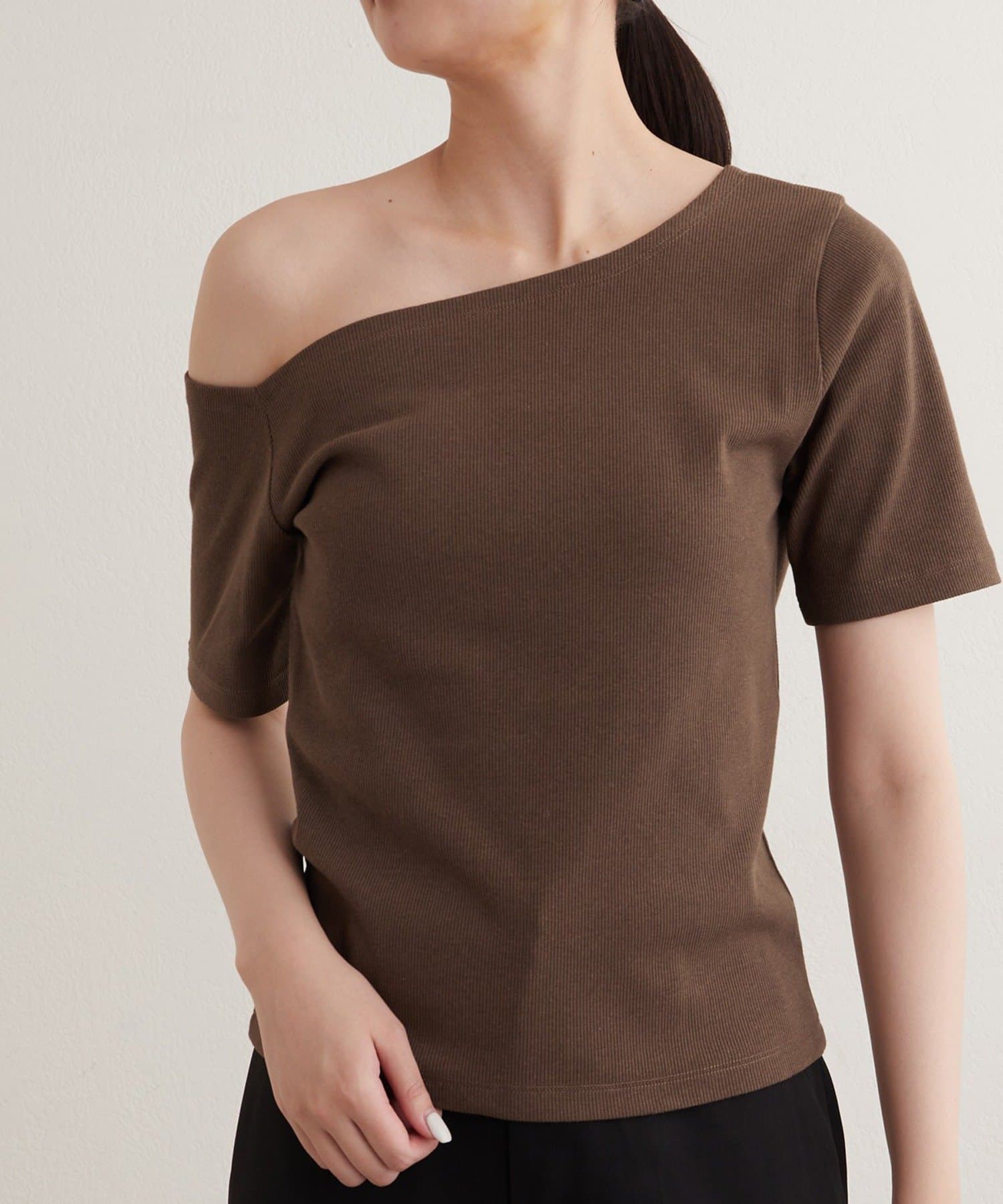 OUTLET(アウトレット) 【earthy_】ワンショルリブTEE