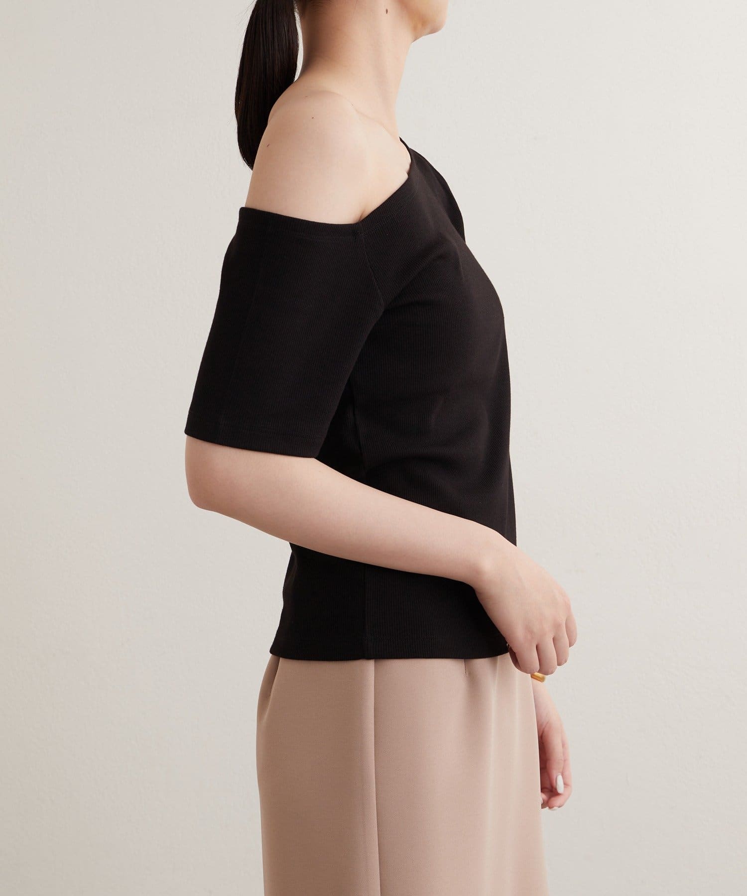 OUTLET(アウトレット) 【earthy_】ワンショルリブTEE