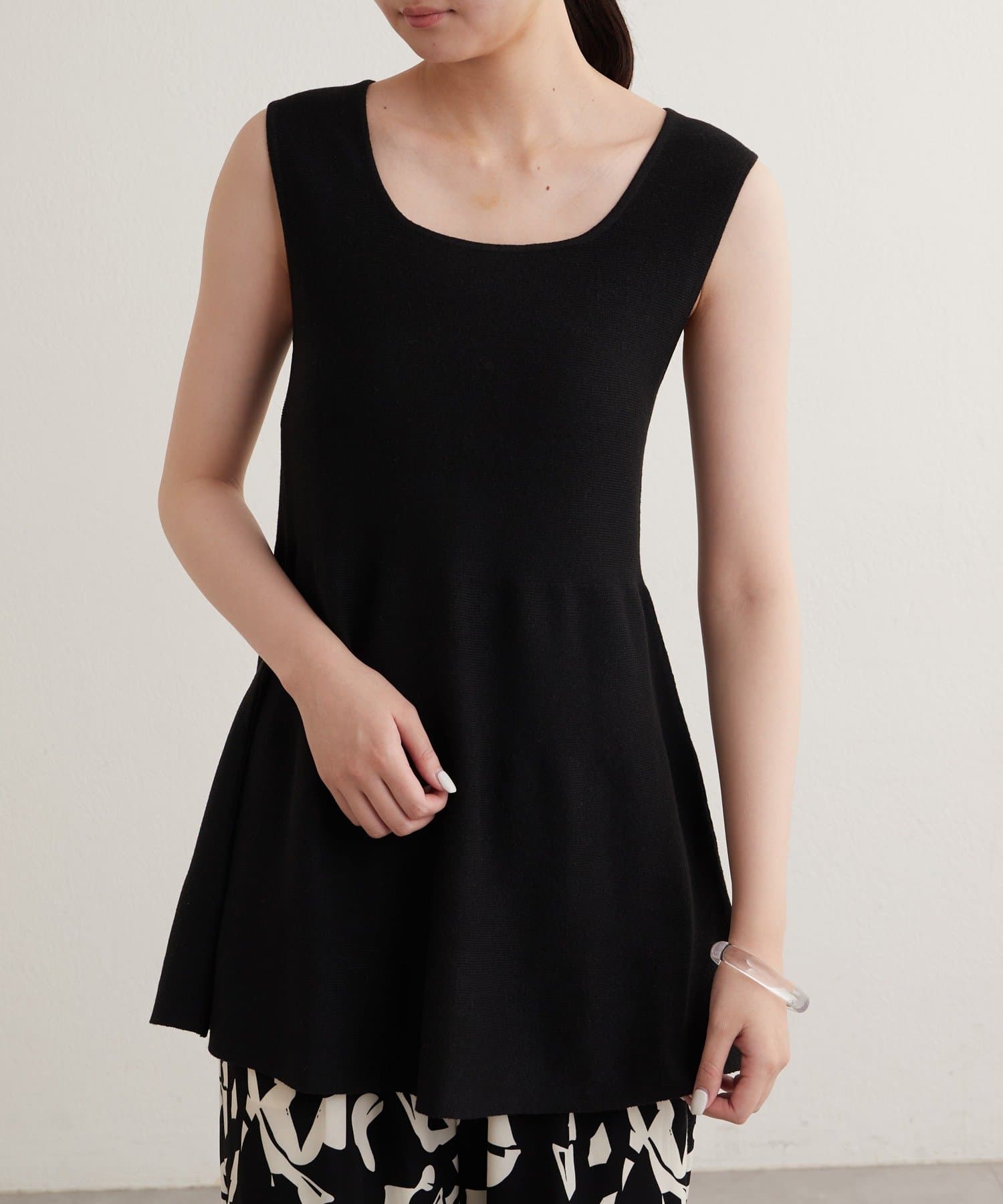 OUTLET(アウトレット) 【earthy_】エコリッチフレアニットタンクトップ