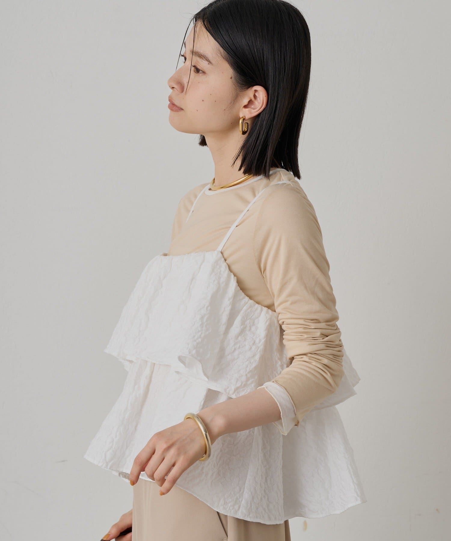 OUTLET(アウトレット) 【Loungedress】フリルビスチェ