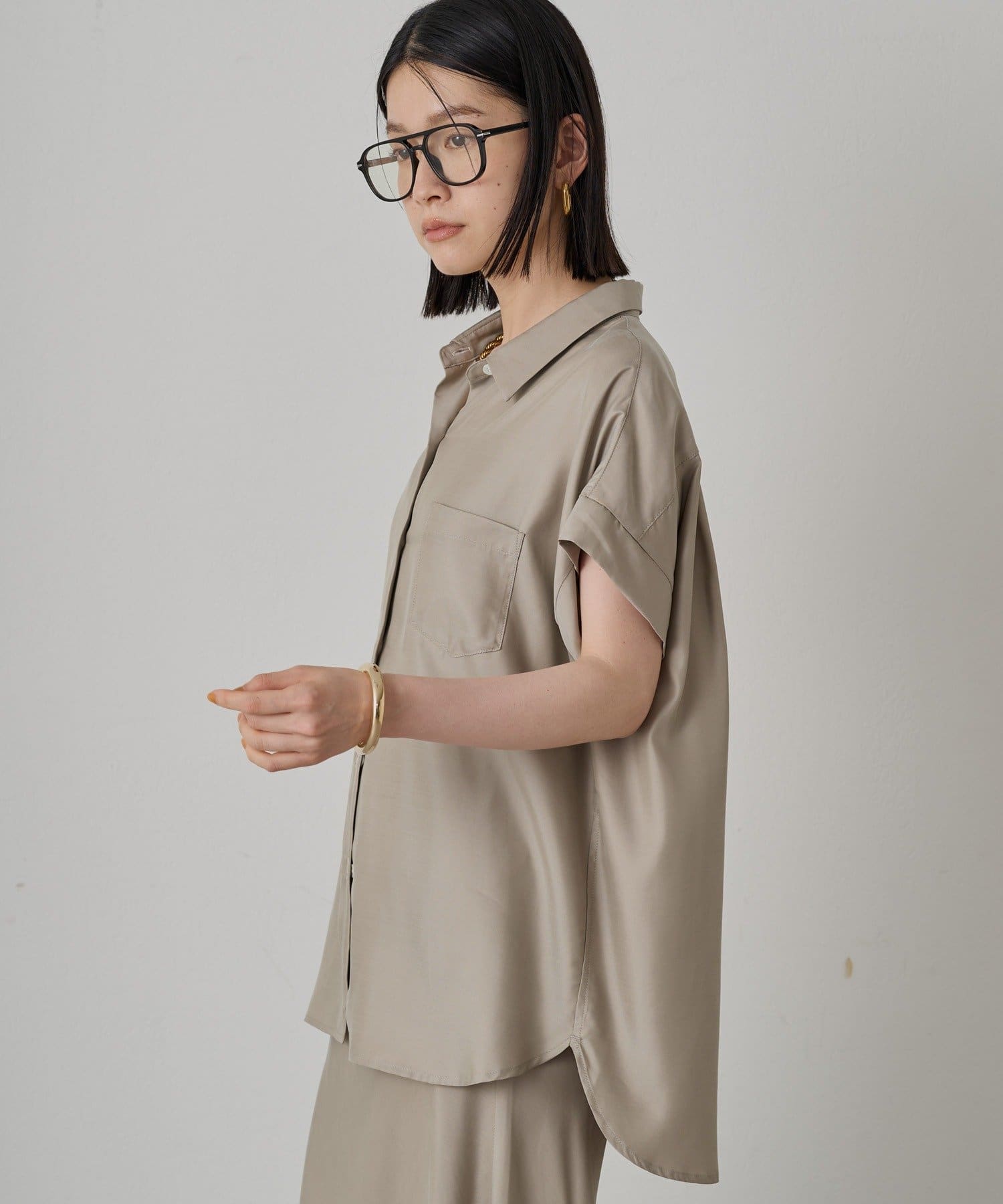 OUTLET(アウトレット) 【Loungedress】フィブリルフレンチシャツ