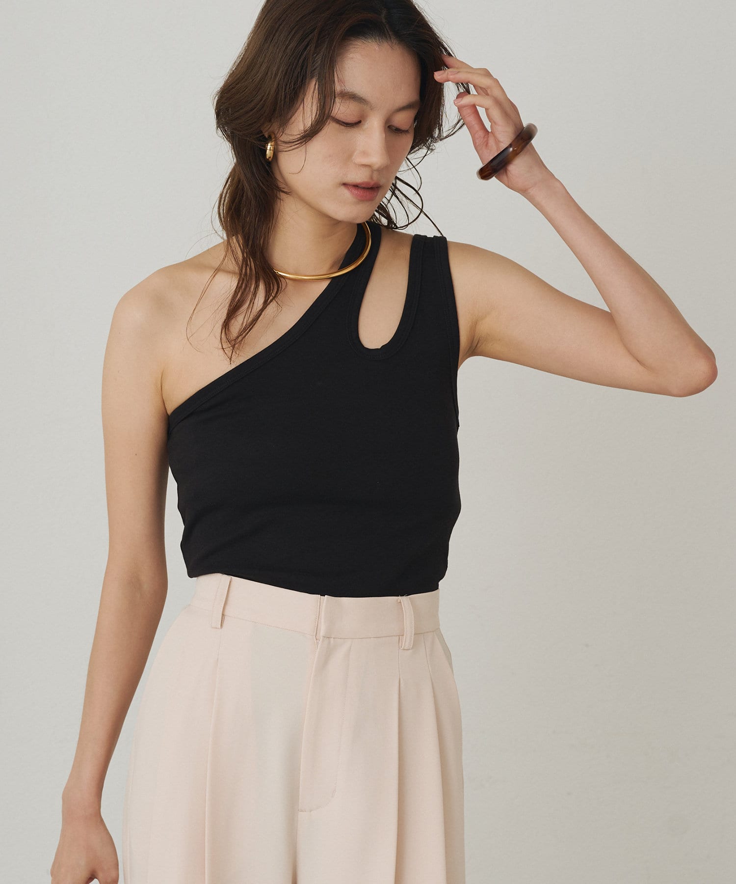 OUTLET(アウトレット) 【Loungedress】アシメタンク