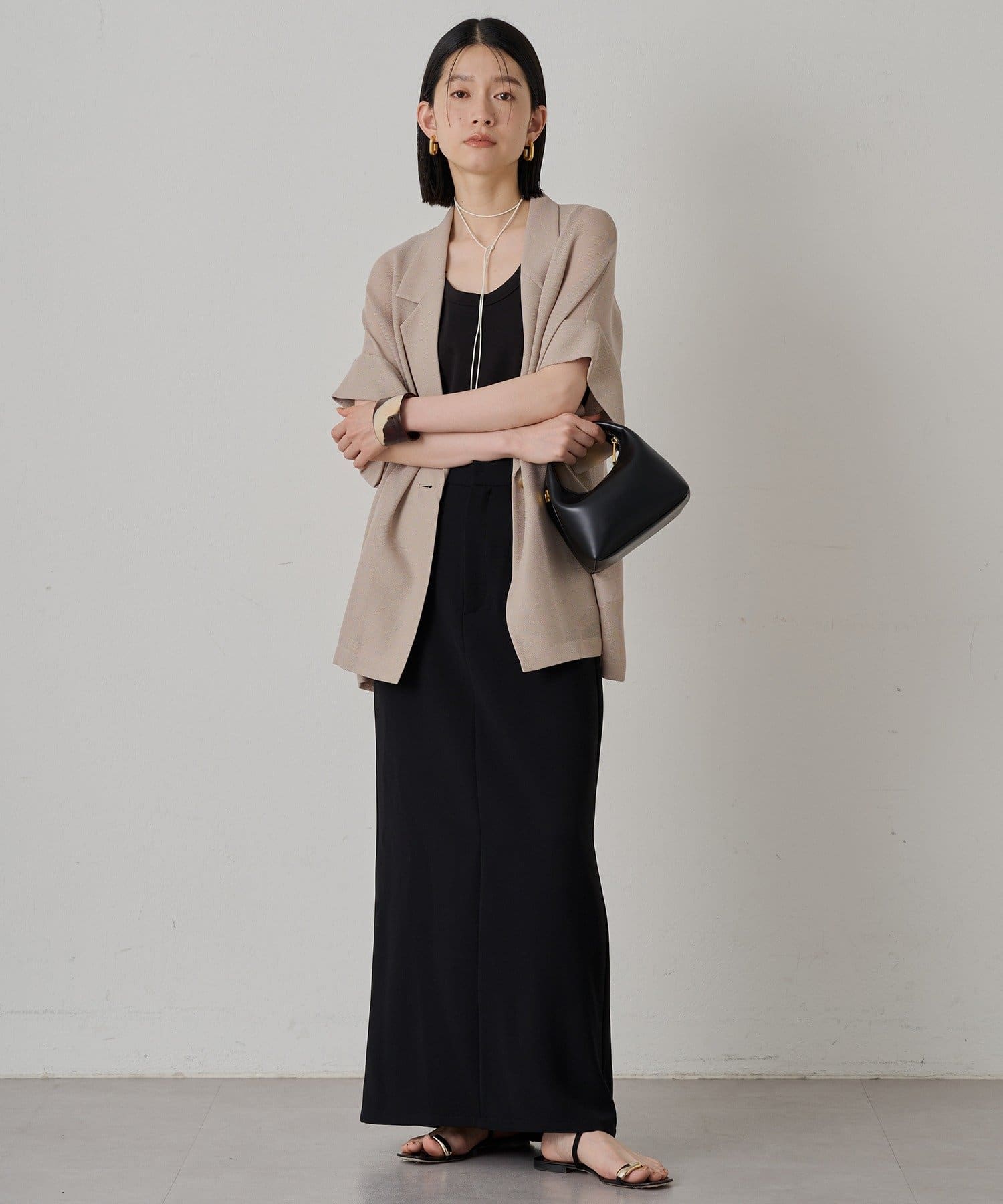 新品　Loungedress　メッシュハーフスリーブジャケット　ラウンジドレス Loungedress】メッシュハーフスリーブジャケット | OUTLET