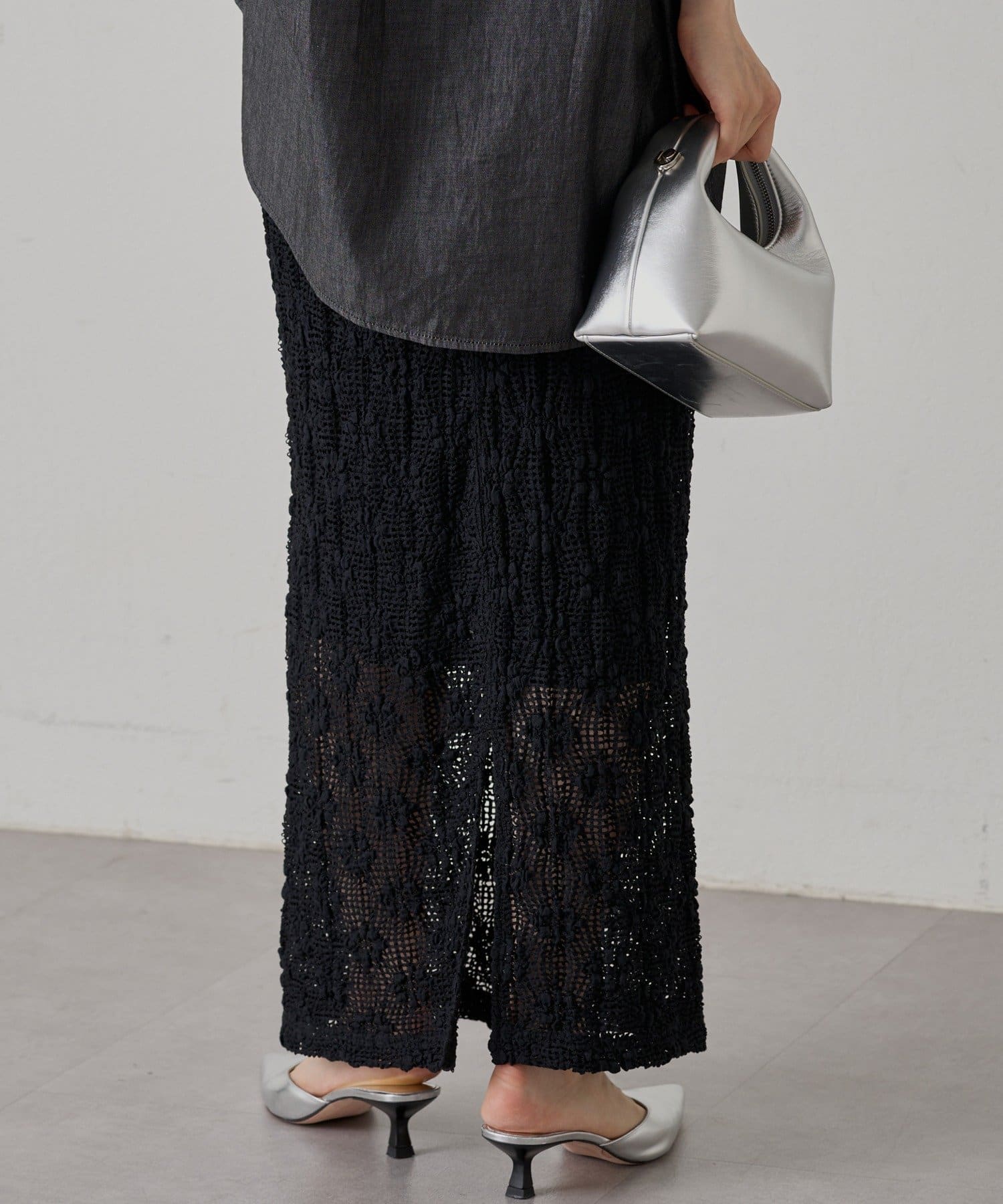 OUTLET(アウトレット) 【Loungedress】カットレーススカート