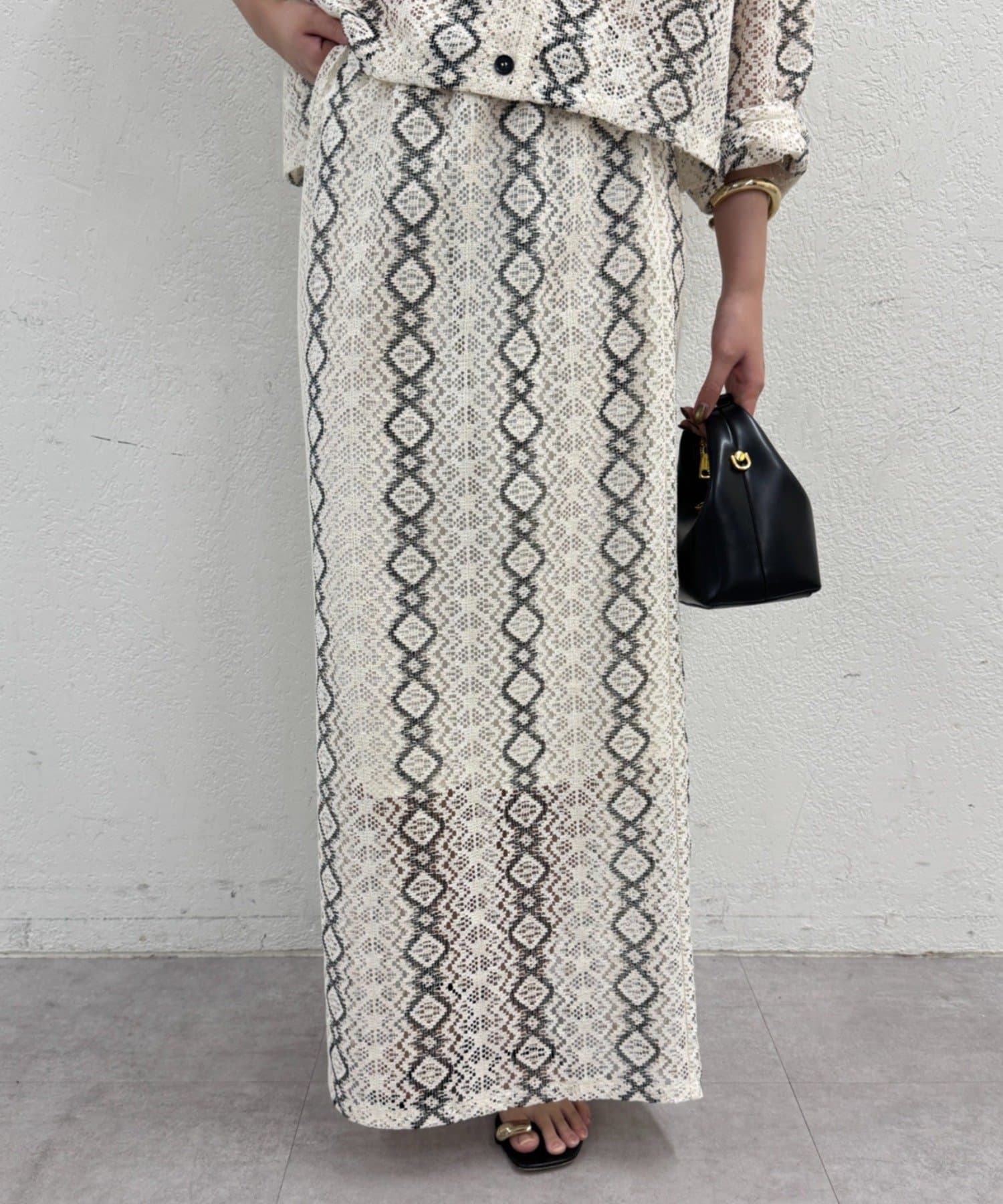 OUTLET(アウトレット) 【Loungedress】レースタイトスカート