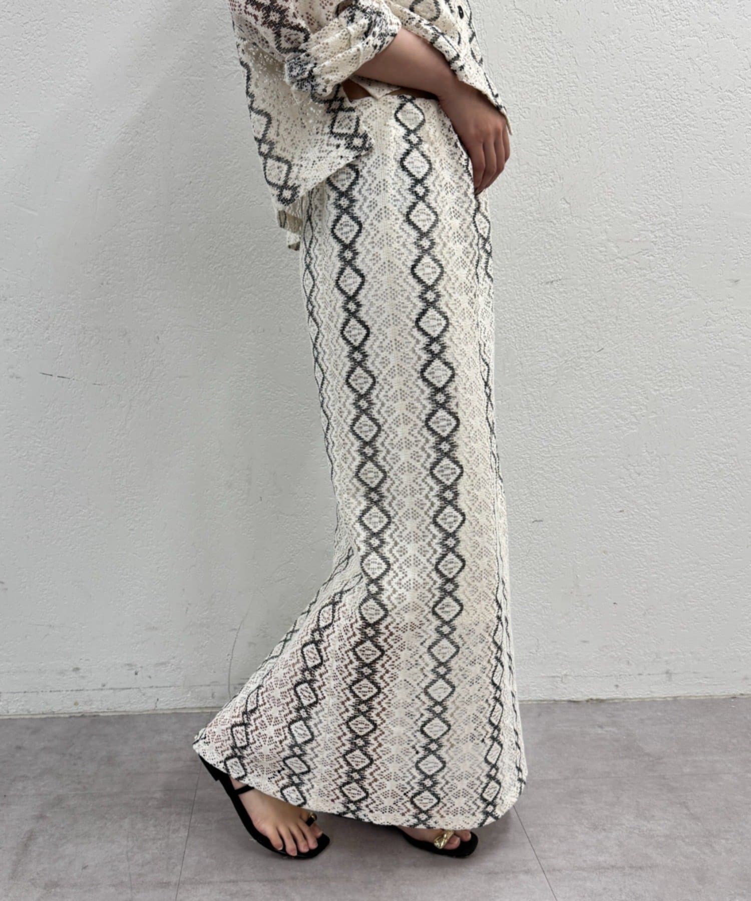 OUTLET(アウトレット) 【Loungedress】レースタイトスカート