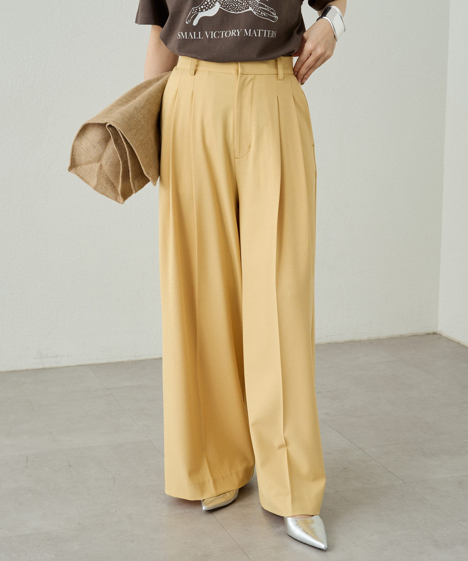 OUTLET(アウトレット) 【Loungedress】2タックワイドパンツ