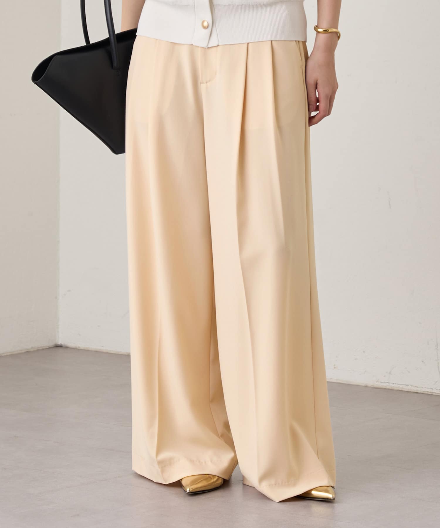 OUTLET(アウトレット) 【Loungedress】2タックワイドパンツ