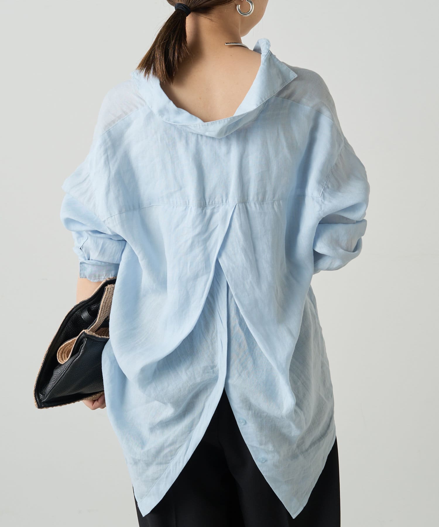 OUTLET(アウトレット) 【Loungedress】リネンバックタイシャツ