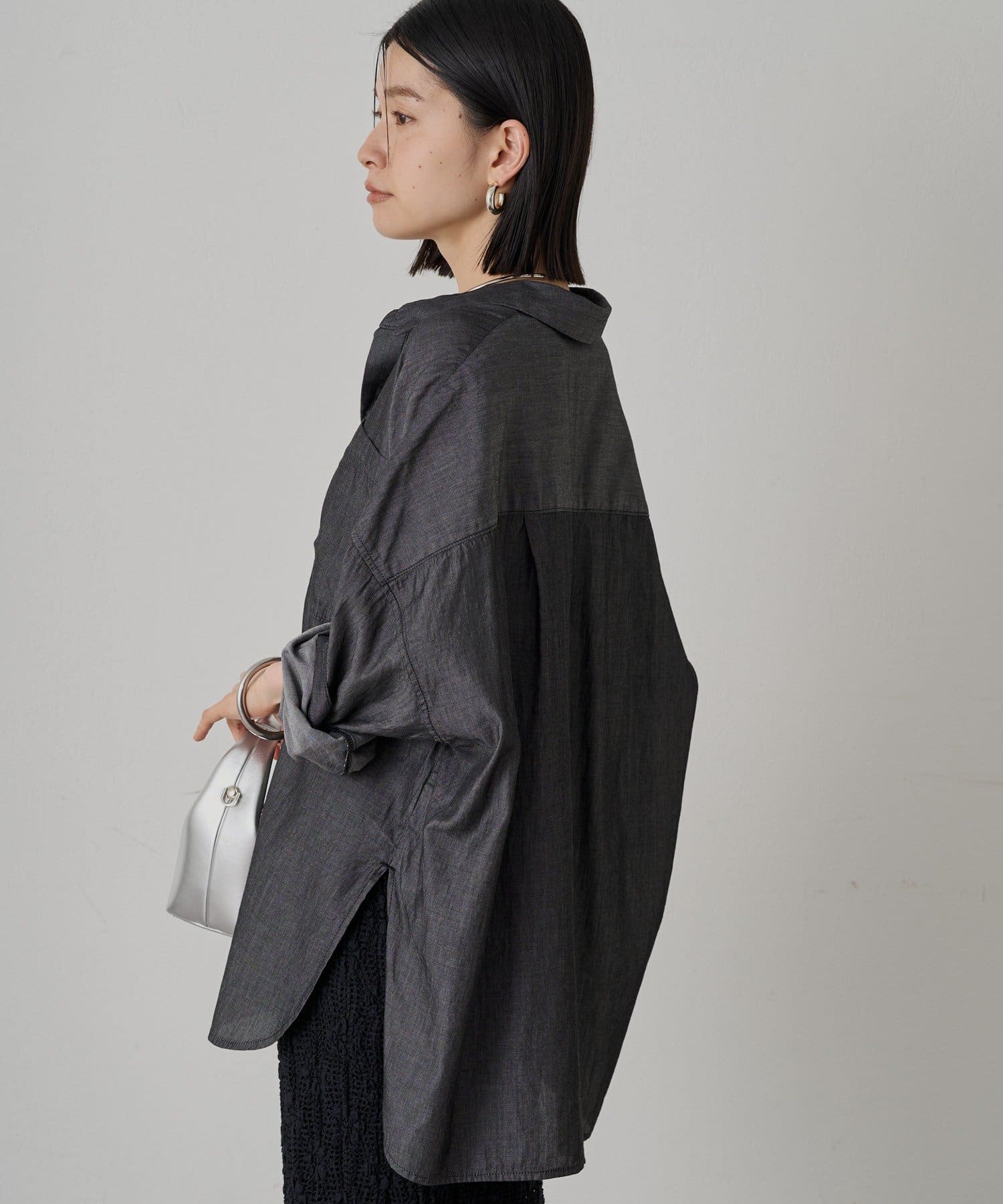 OUTLET(アウトレット) 【Loungedress】シアーデニムスキッパーシャツ