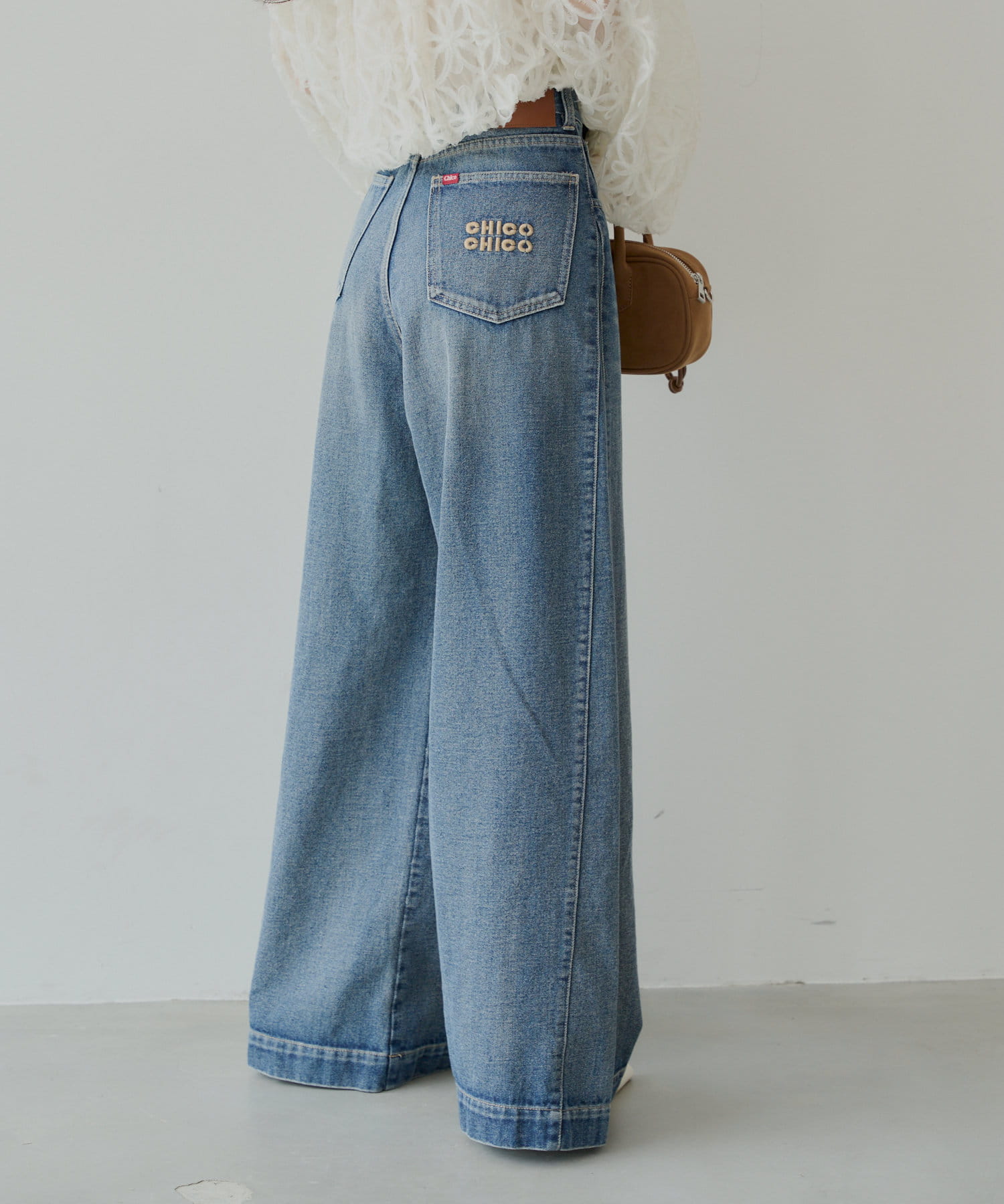 OUTLET(アウトレット) 【Chico】ルーズワイドデニム