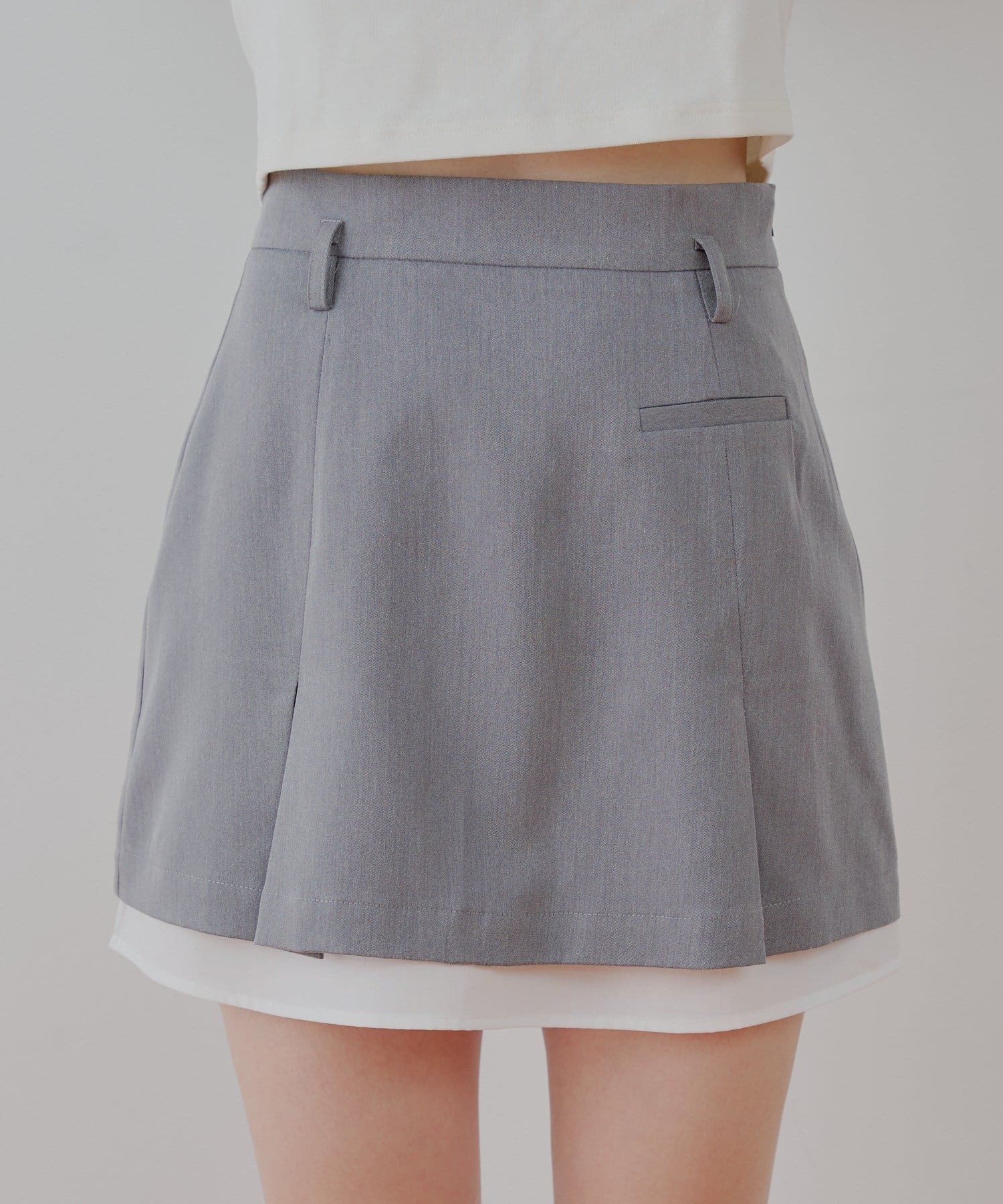 OUTLET(アウトレット) 【Chico】レイヤードデザインプリーツミニスカート