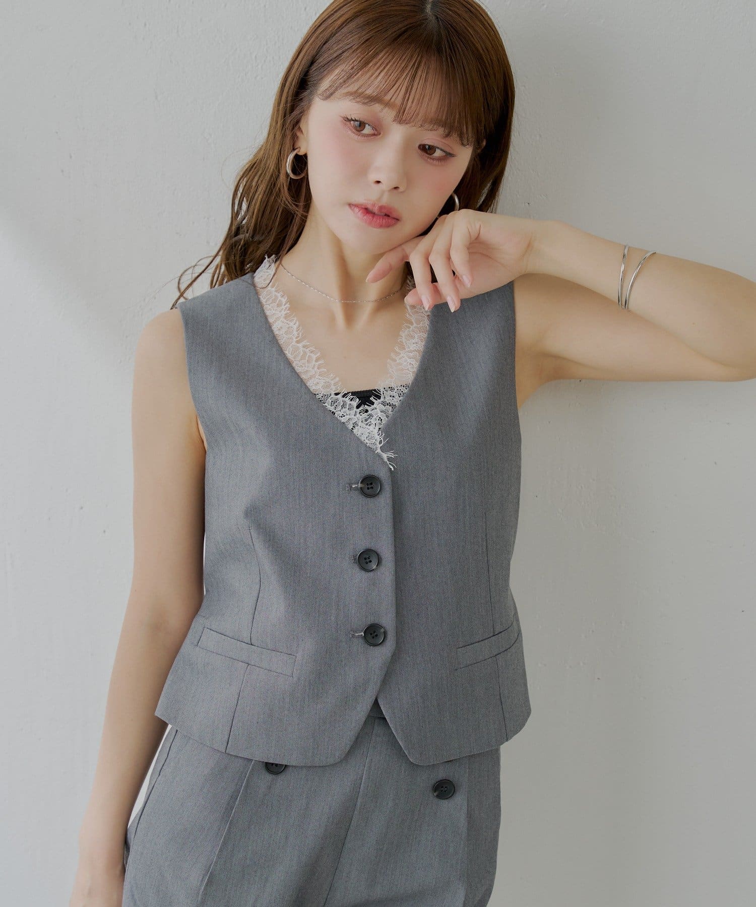 OUTLET(アウトレット) 【Chico】スーツノースリベスト