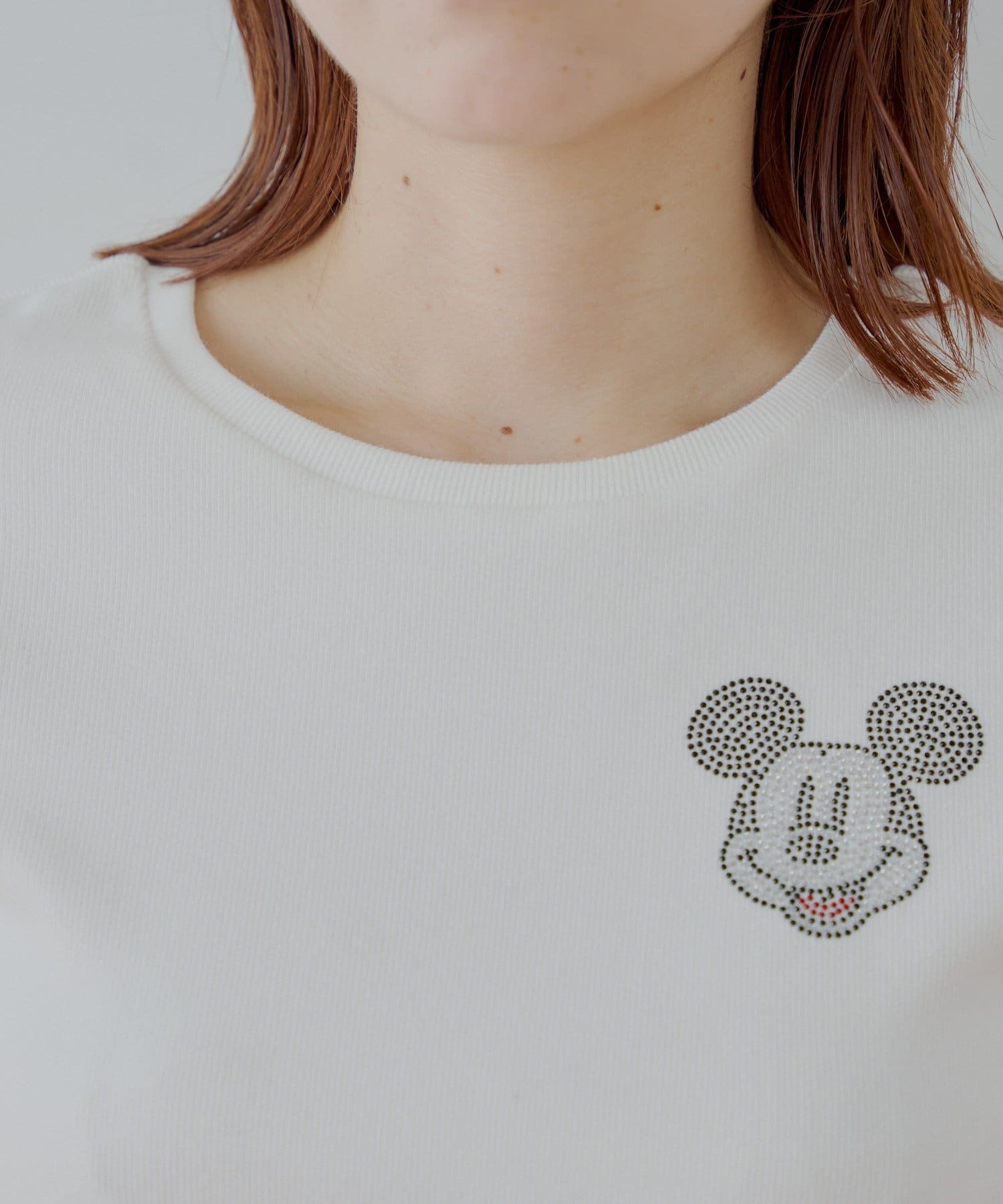 OUTLET(アウトレット) 【Chico】ミッキーラインストーンチビT