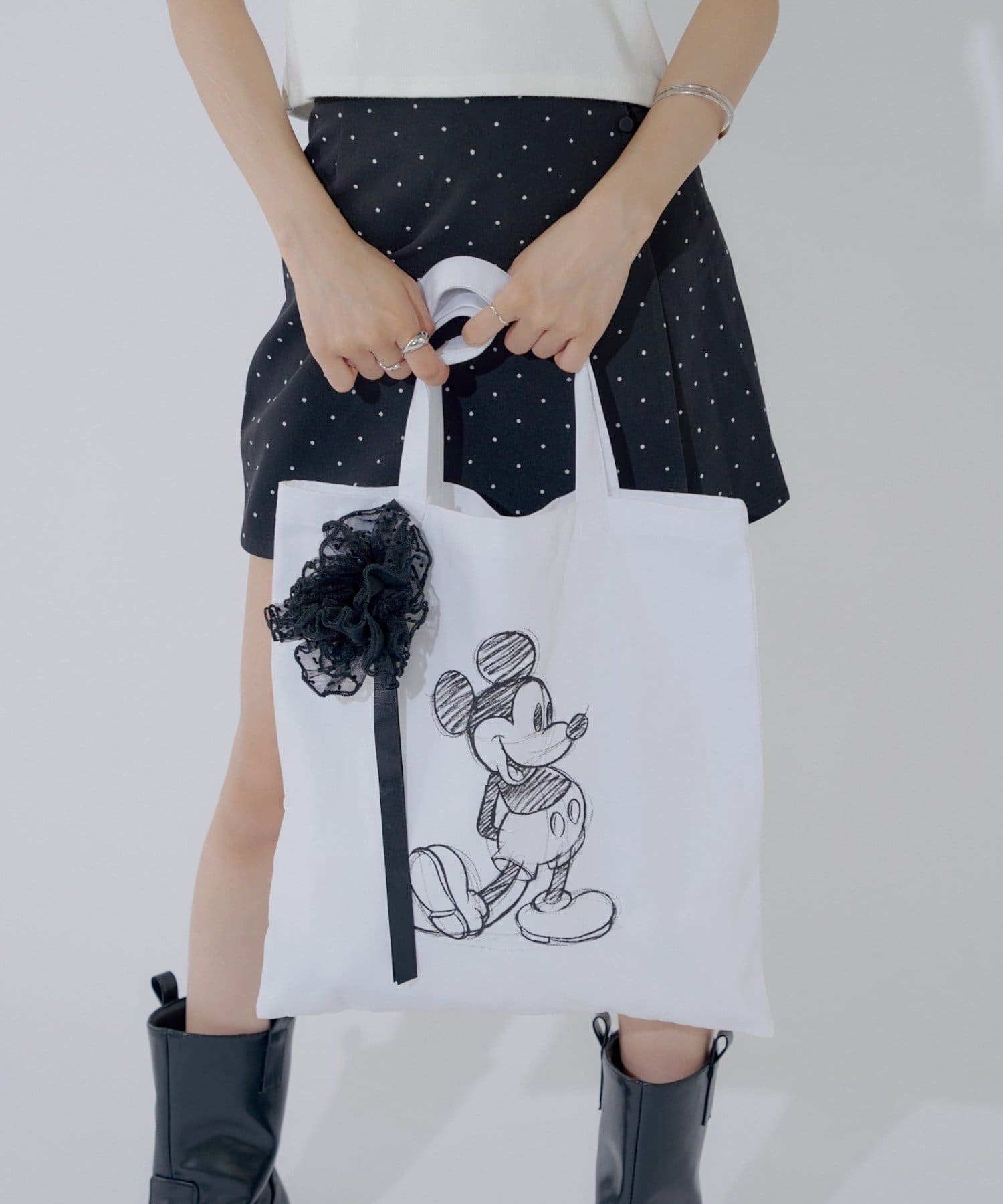 OUTLET(アウトレット) 【Chico】ミッキートートバッグシュシュセット