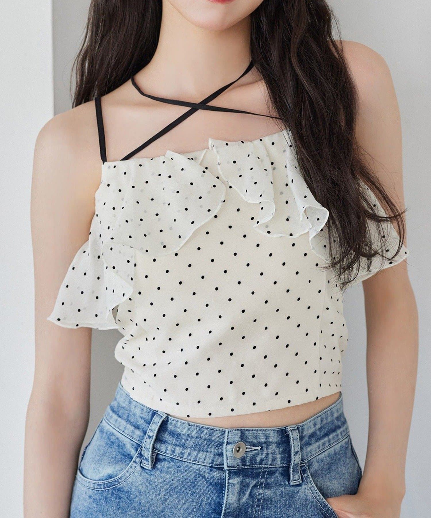 NICE CLAUP / OLIVE des OLIVE OUTLET(ナイスクラップ  / オリーブ デ オリーブ アウトレット) 【one after another】首クロスビスチェ