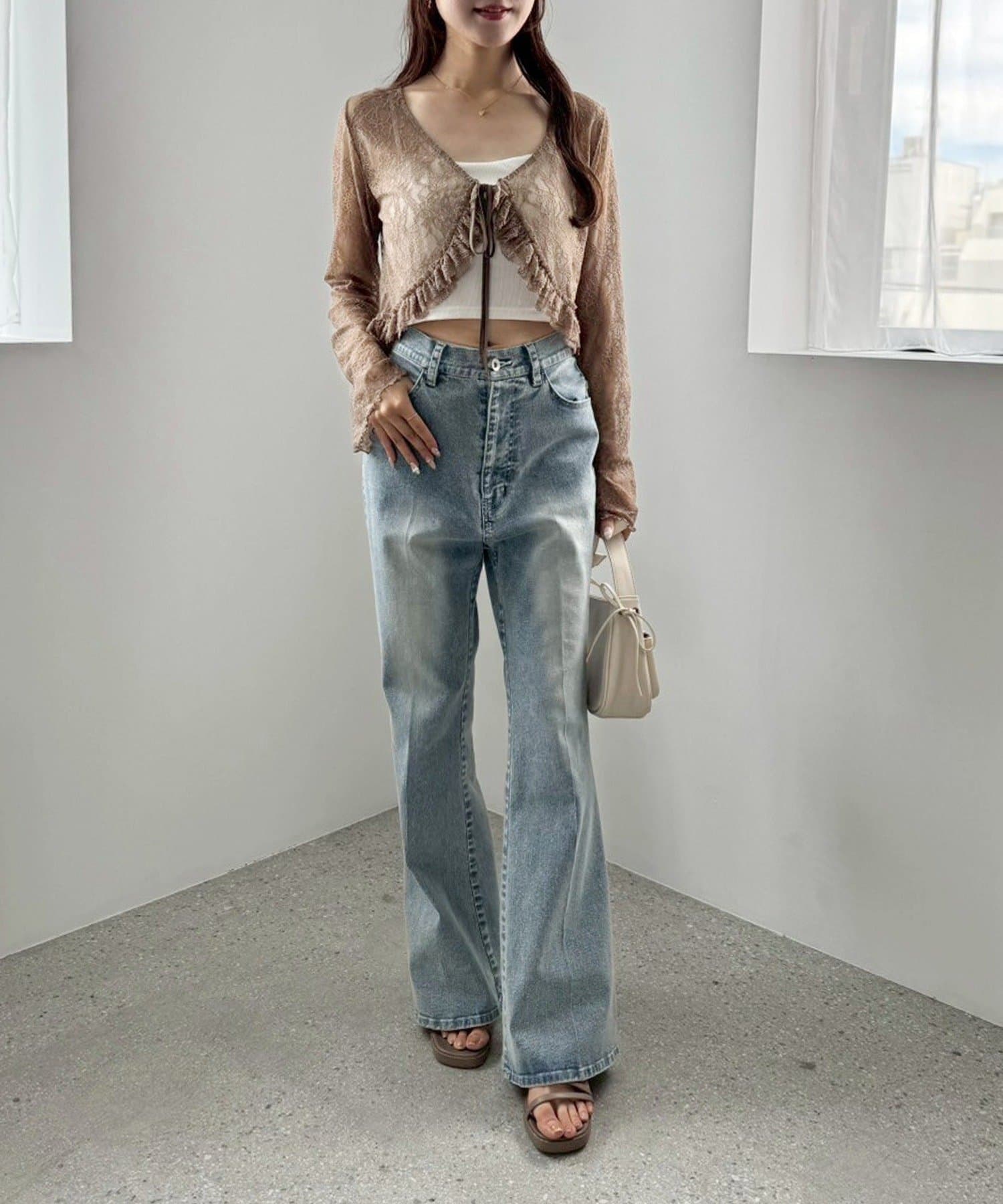 NICE CLAUP / OLIVE des OLIVE OUTLET(ナイスクラップ  / オリーブ デ オリーブ アウトレット) 【one after another】レースハオリ