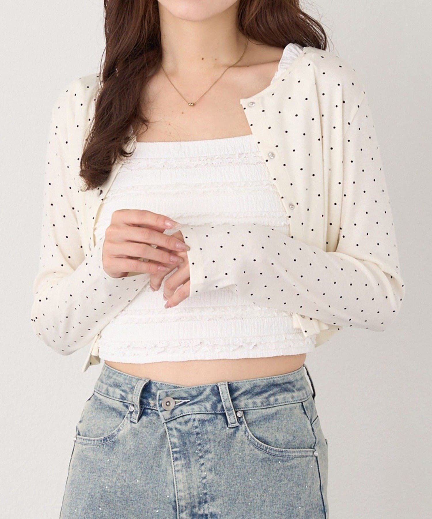 NICE CLAUP / OLIVE des OLIVE OUTLET(ナイスクラップ  / オリーブ デ オリーブ アウトレット) 【one after another】レースインナーセット羽織