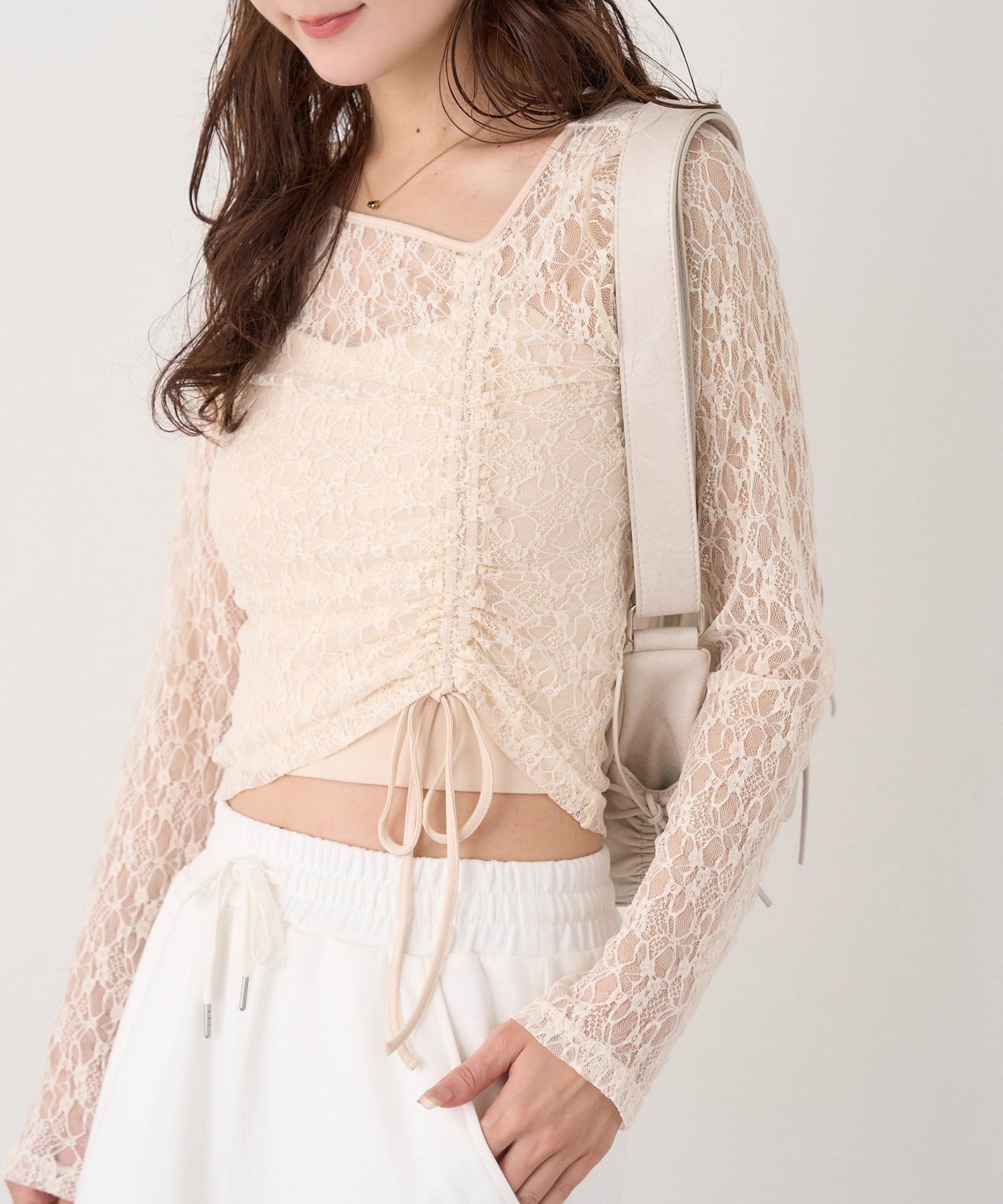 NICE CLAUP / OLIVE des OLIVE OUTLET(ナイスクラップ  / オリーブ デ オリーブ アウトレット) 【one after another】インナーセットドロストトップス