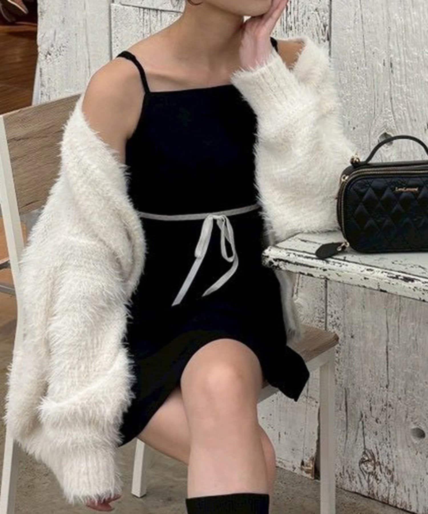 NICE CLAUP / OLIVE des OLIVE OUTLET(ナイスクラップ  / オリーブ デ オリーブ アウトレット) 【one after another】後ろレースアップキャミワンピ