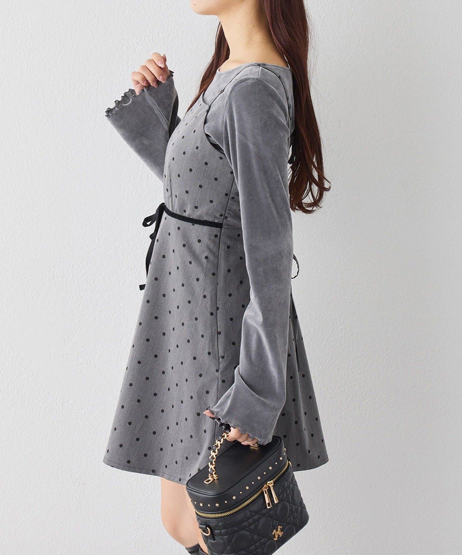 NICE CLAUP / OLIVE des OLIVE OUTLET(ナイスクラップ  / オリーブ デ オリーブ アウトレット) 【one after another】後ろレースアップキャミワンピ