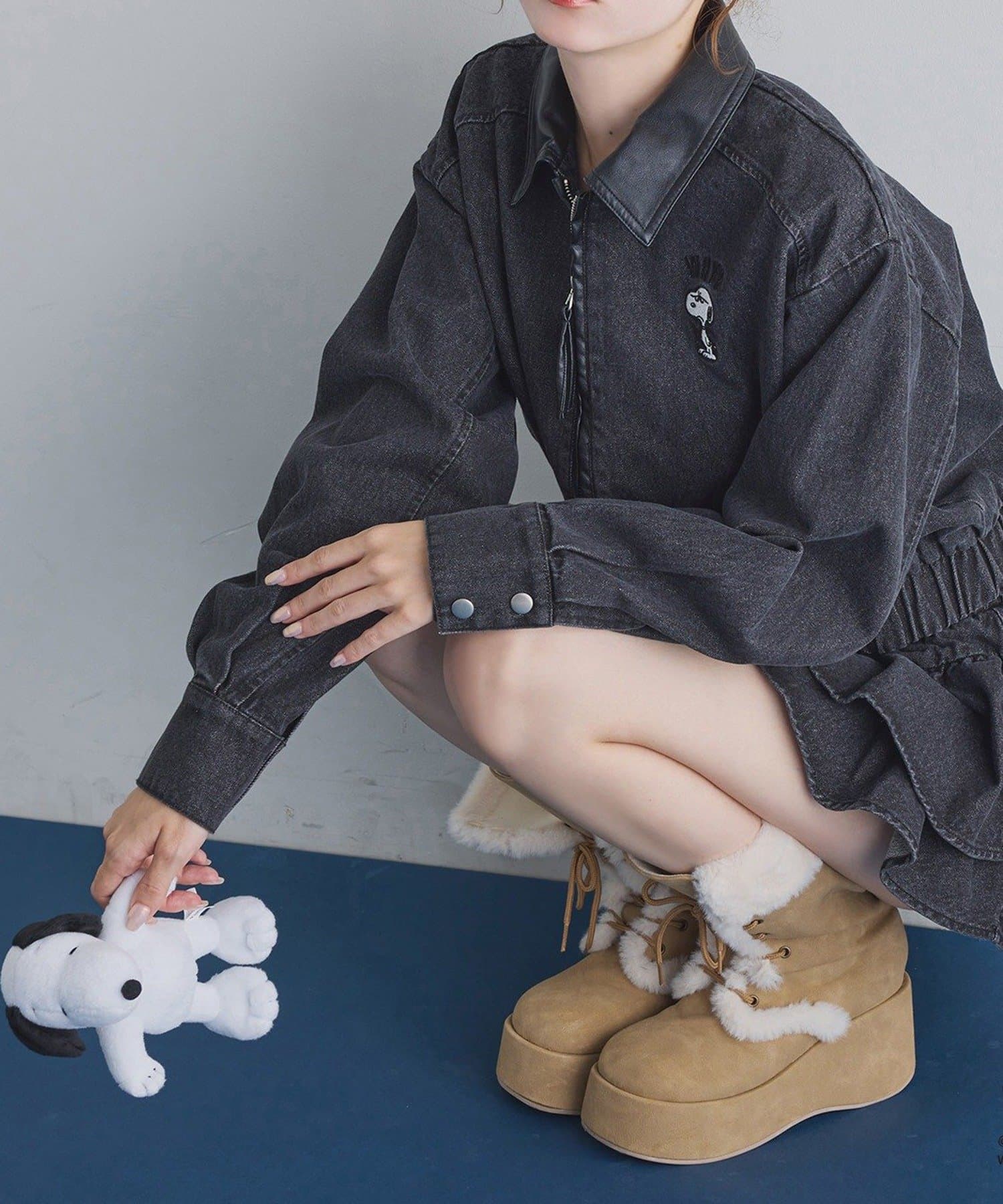 NICE CLAUP / OLIVE des OLIVE OUTLET(ナイスクラップ  / オリーブ デ オリーブ アウトレット) 【one after another】スヌーピーバーンジャケット