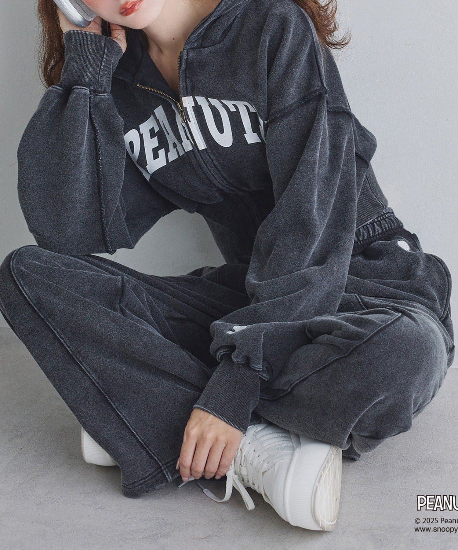 NICE CLAUP / OLIVE des OLIVE OUTLET(ナイスクラップ  / オリーブ デ オリーブ アウトレット) 【one after another】スヌーピー刺繍入りスウェットパンツ