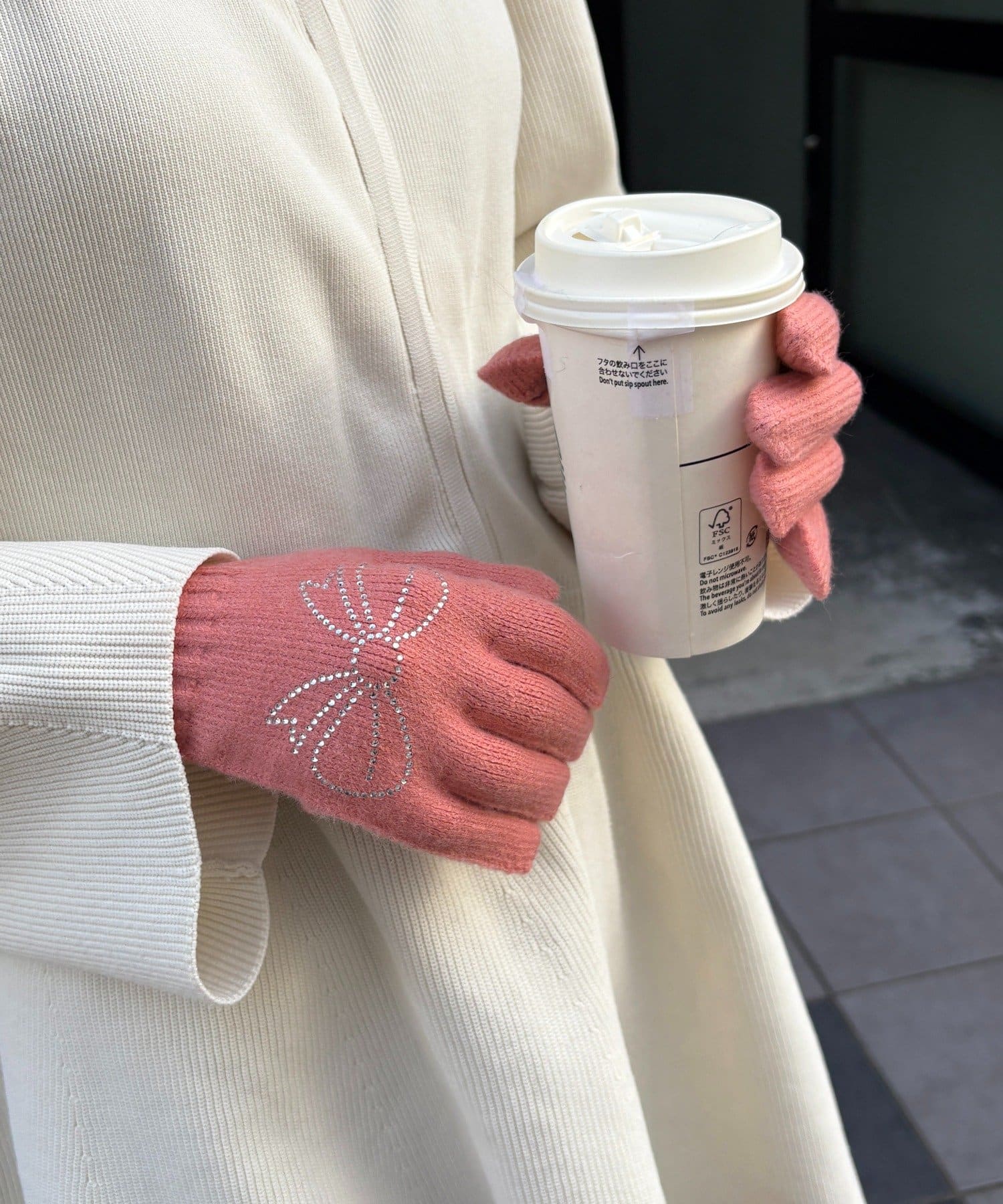 Lattice(ラティス) リボンストーン手袋