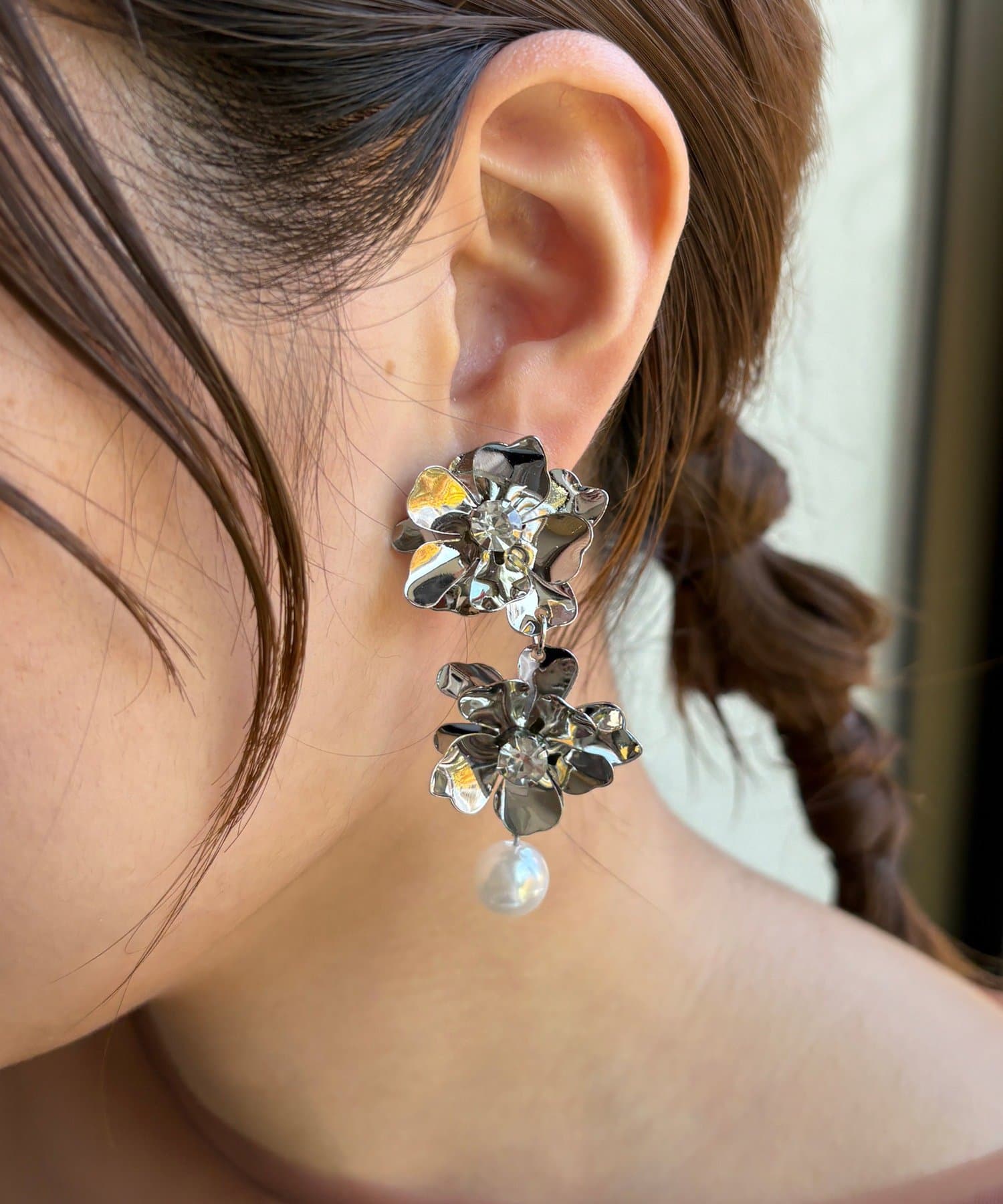 Lattice(ラティス) 【オケージョン】ボリュームフラワーイヤリング