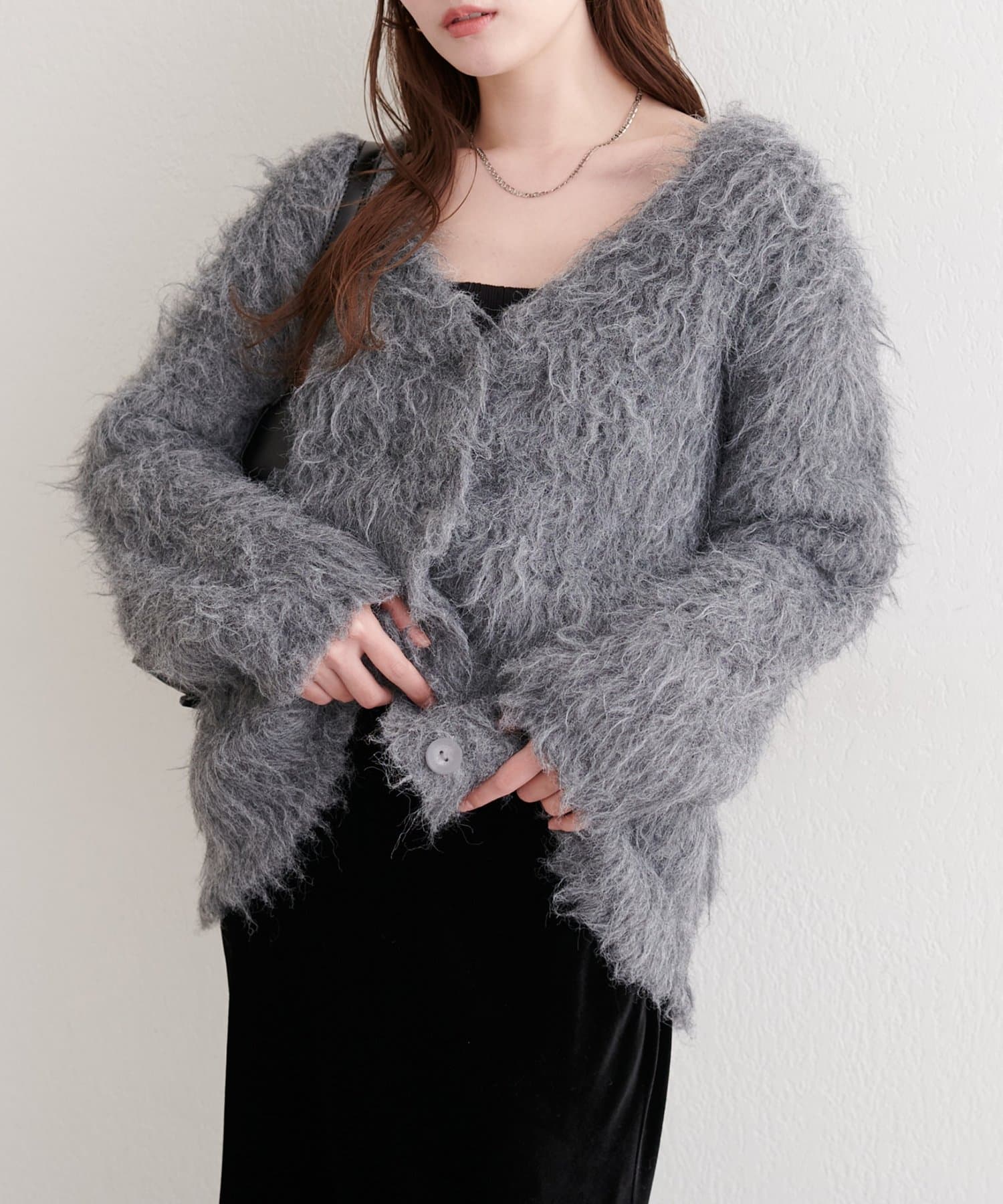 natural couture(ナチュラルクチュール) 【Mychoiceset対象】シャギーカーデ