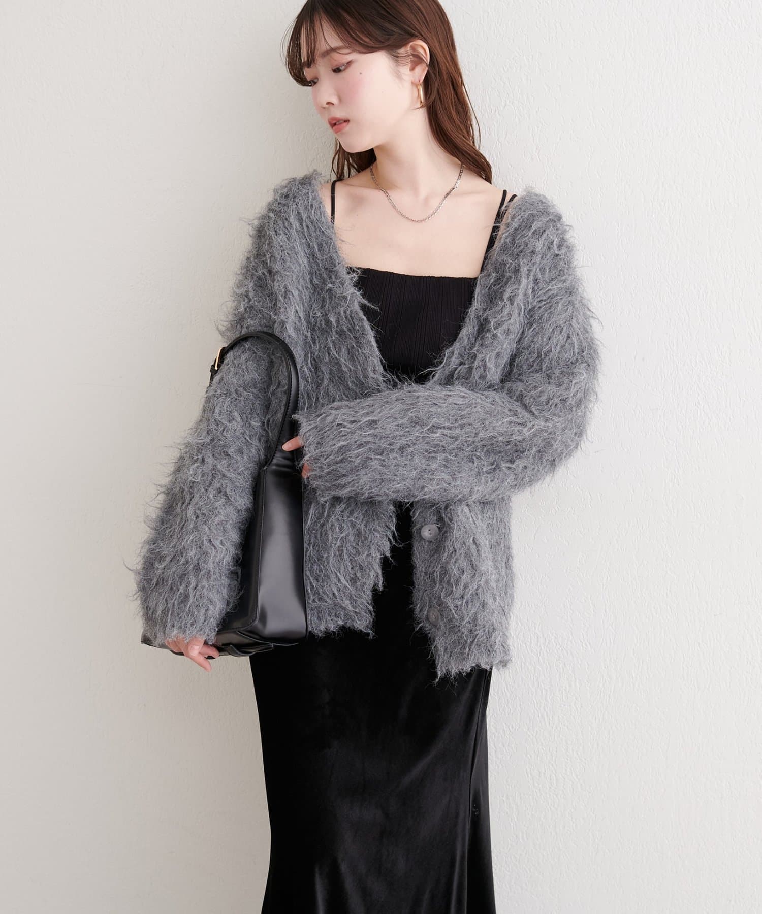 natural couture(ナチュラルクチュール) 【Mychoiceset対象】シャギーカーデ