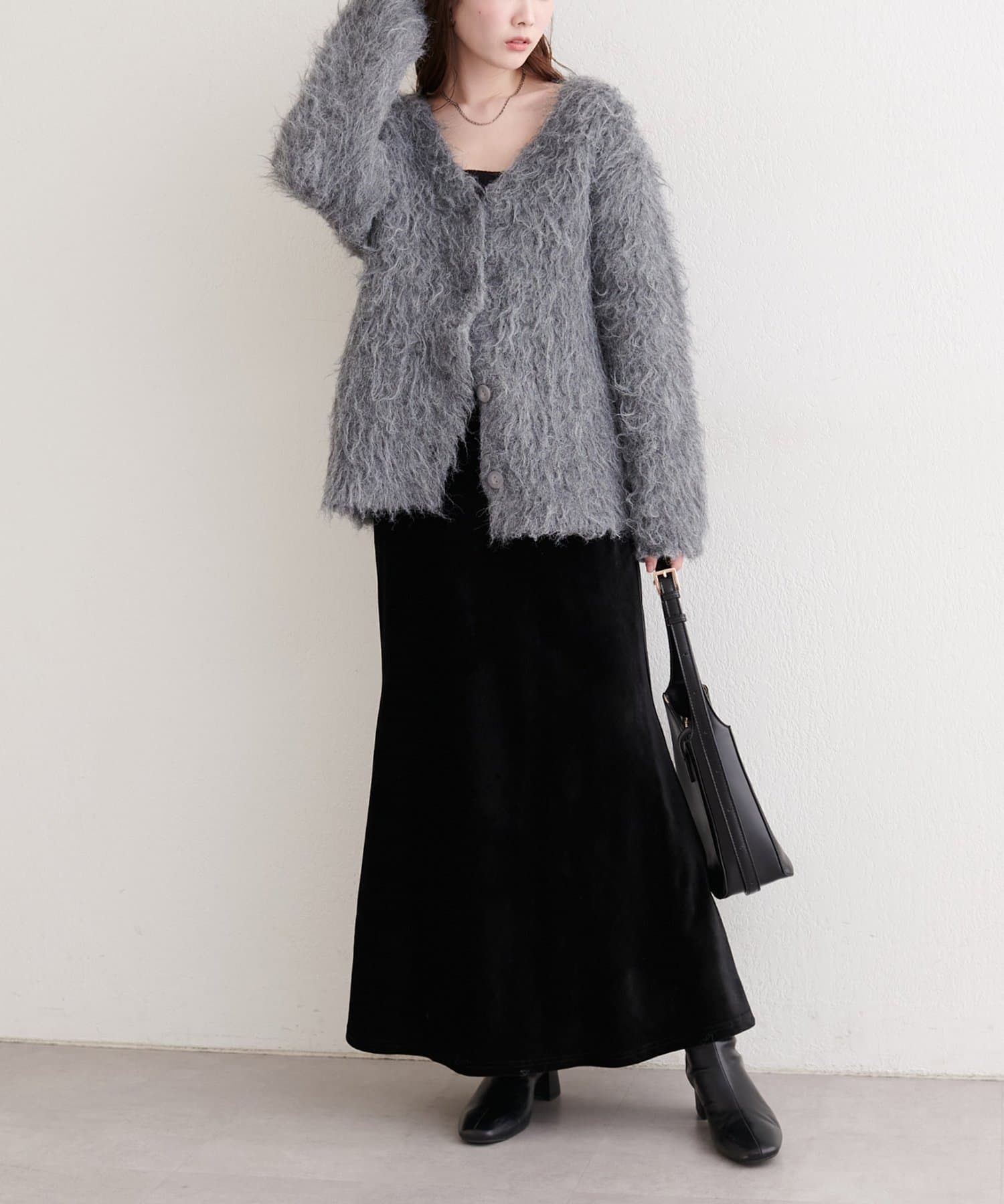 natural couture(ナチュラルクチュール) 【Mychoiceset対象】シャギーカーデ