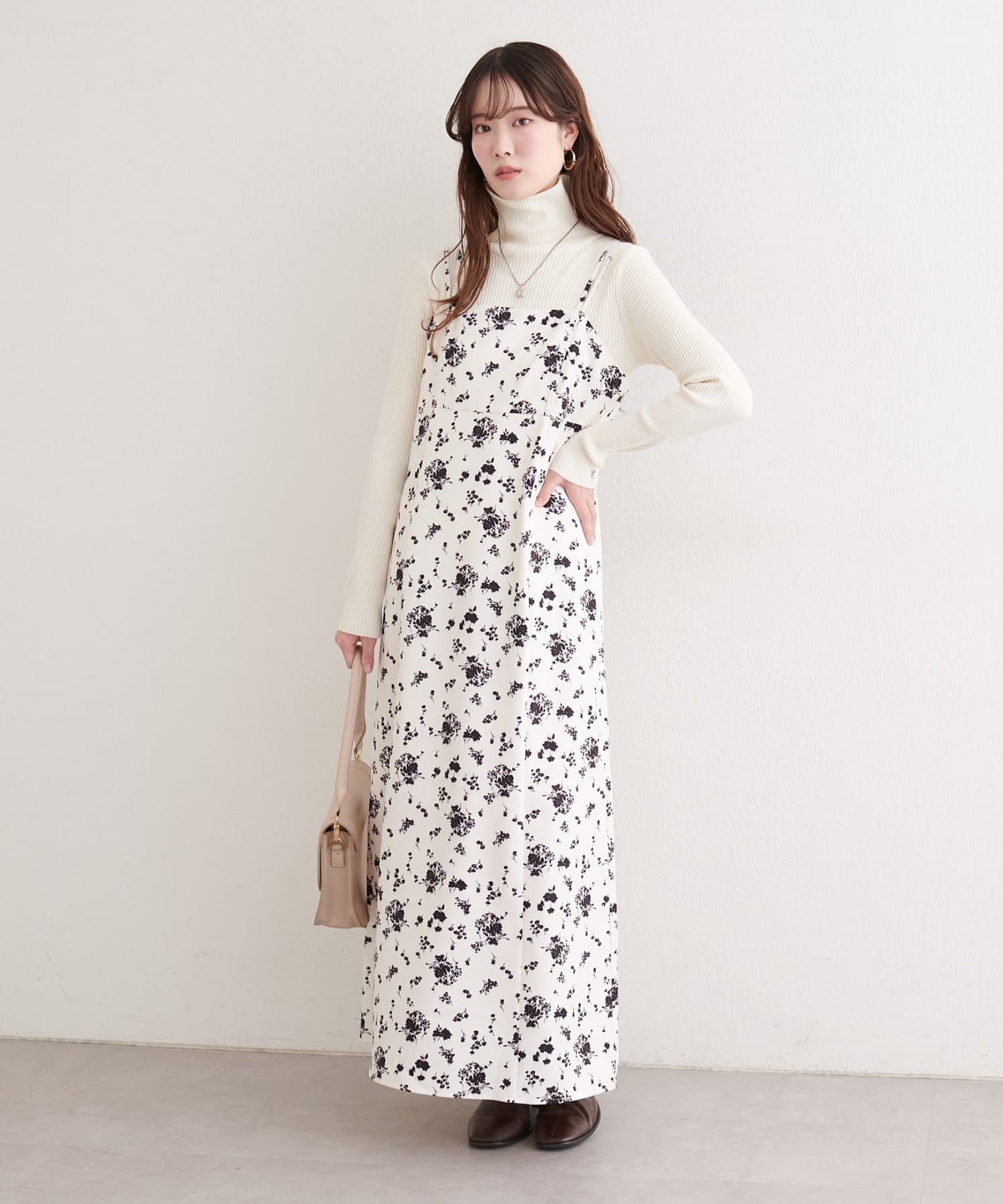 natural couture(ナチュラルクチュール) 【パルクロ限定】【Mychoiceset対象】オリジナル柄キャミワンピース