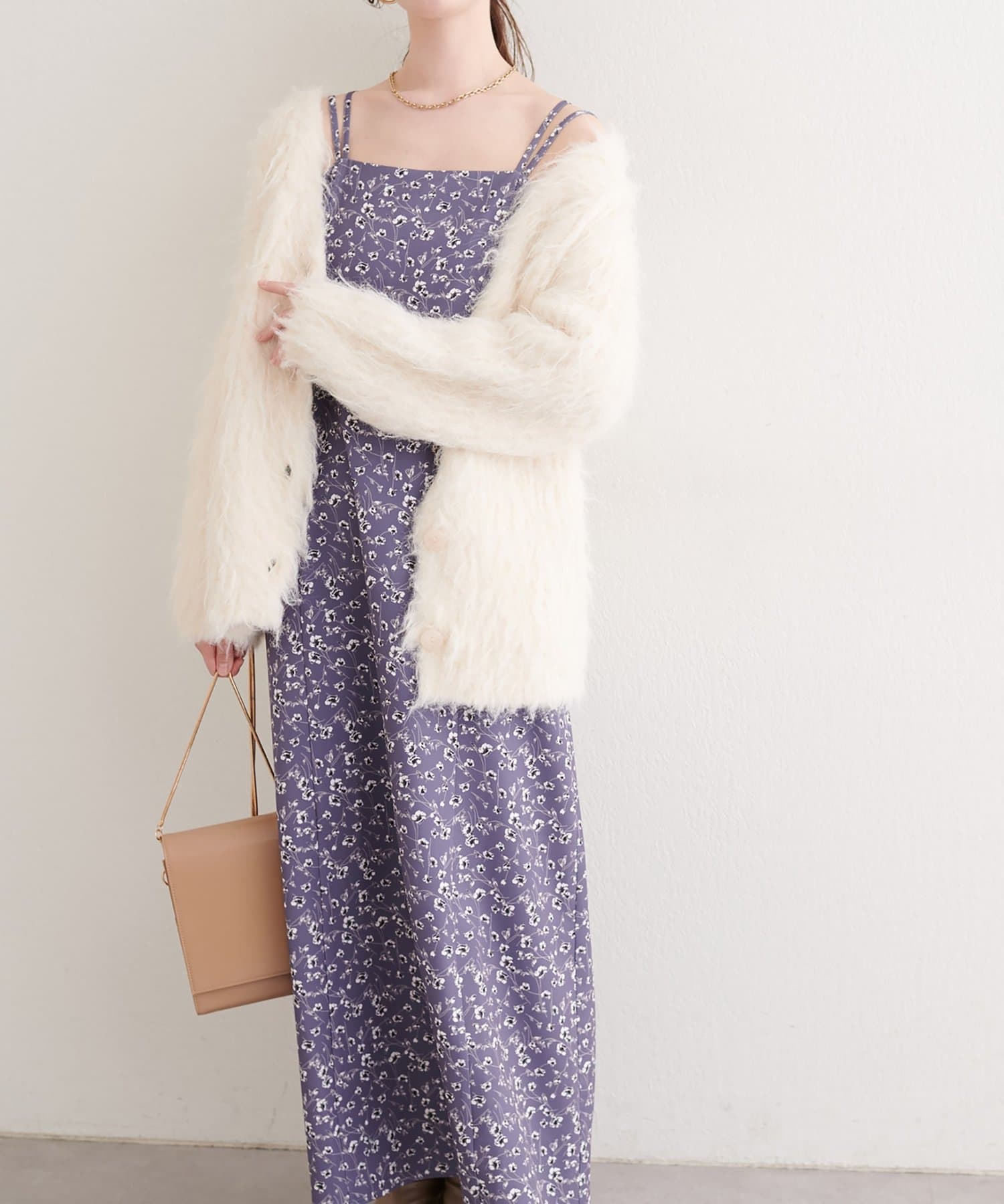 natural couture(ナチュラルクチュール) 【パルクロ限定】【Mychoiceset対象】オリジナル柄キャミワンピース