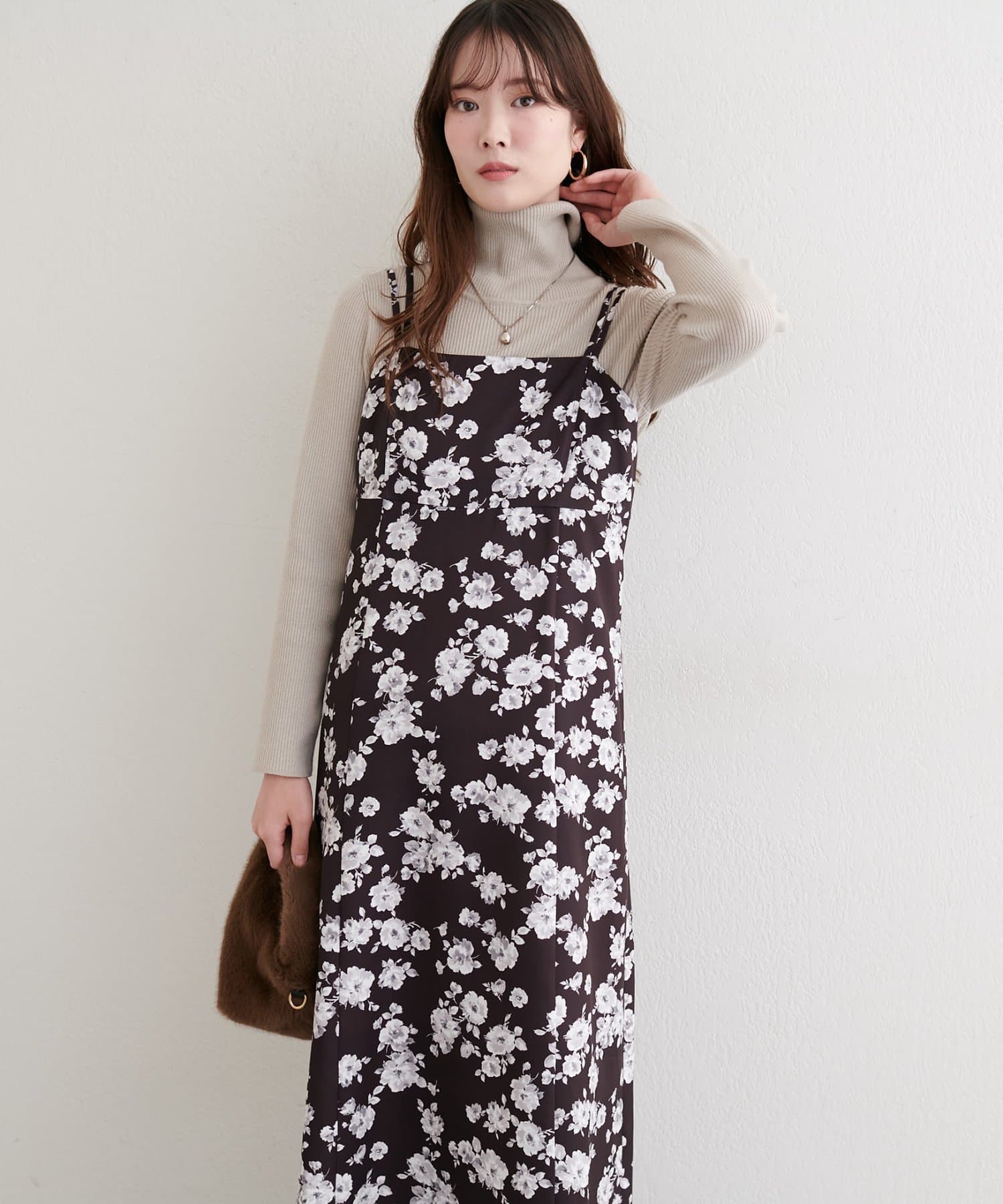 natural couture(ナチュラルクチュール) 【パルクロ限定】【Mychoiceset対象】オリジナル柄キャミワンピース