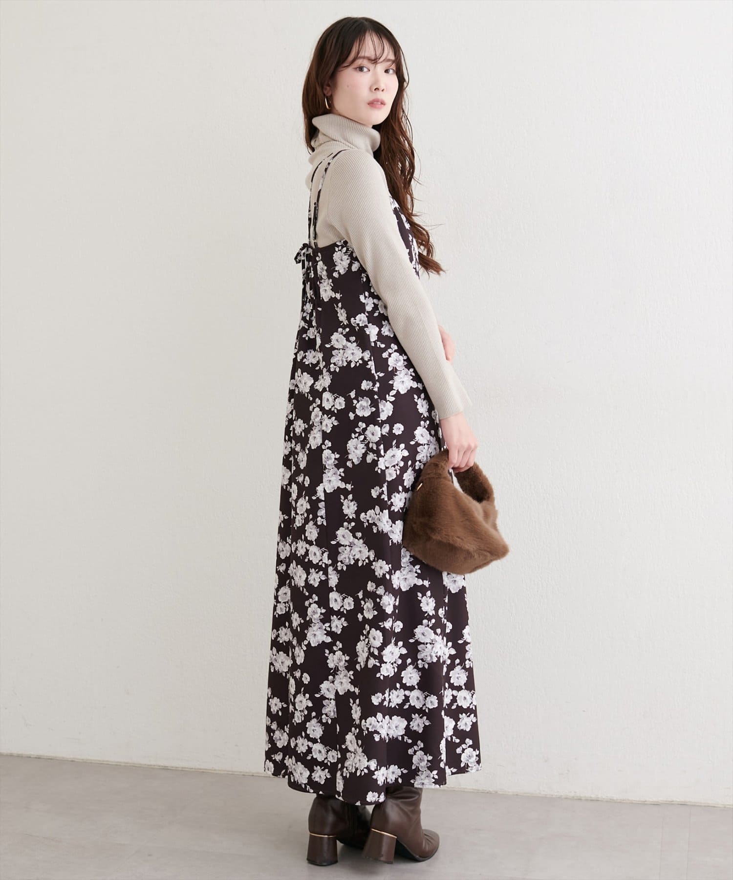 natural couture(ナチュラルクチュール) 【パルクロ限定】オリジナル柄キャミワンピース