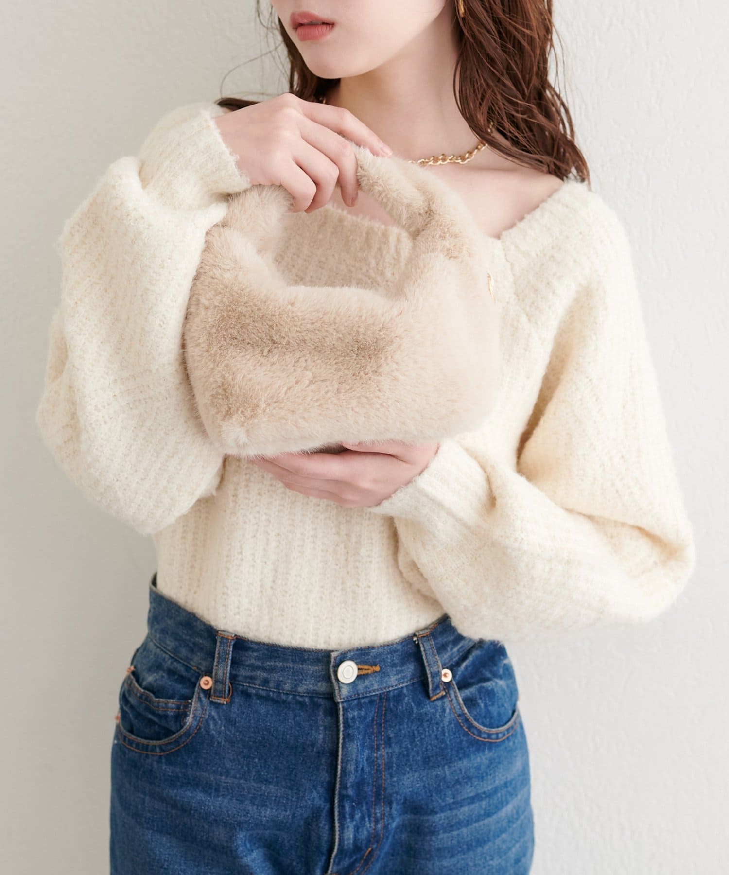 natural couture(ナチュラルクチュール) 【パルクロ限定】【Mychoiceset対象】ショルダー付きフェイクファーＢＡＧ