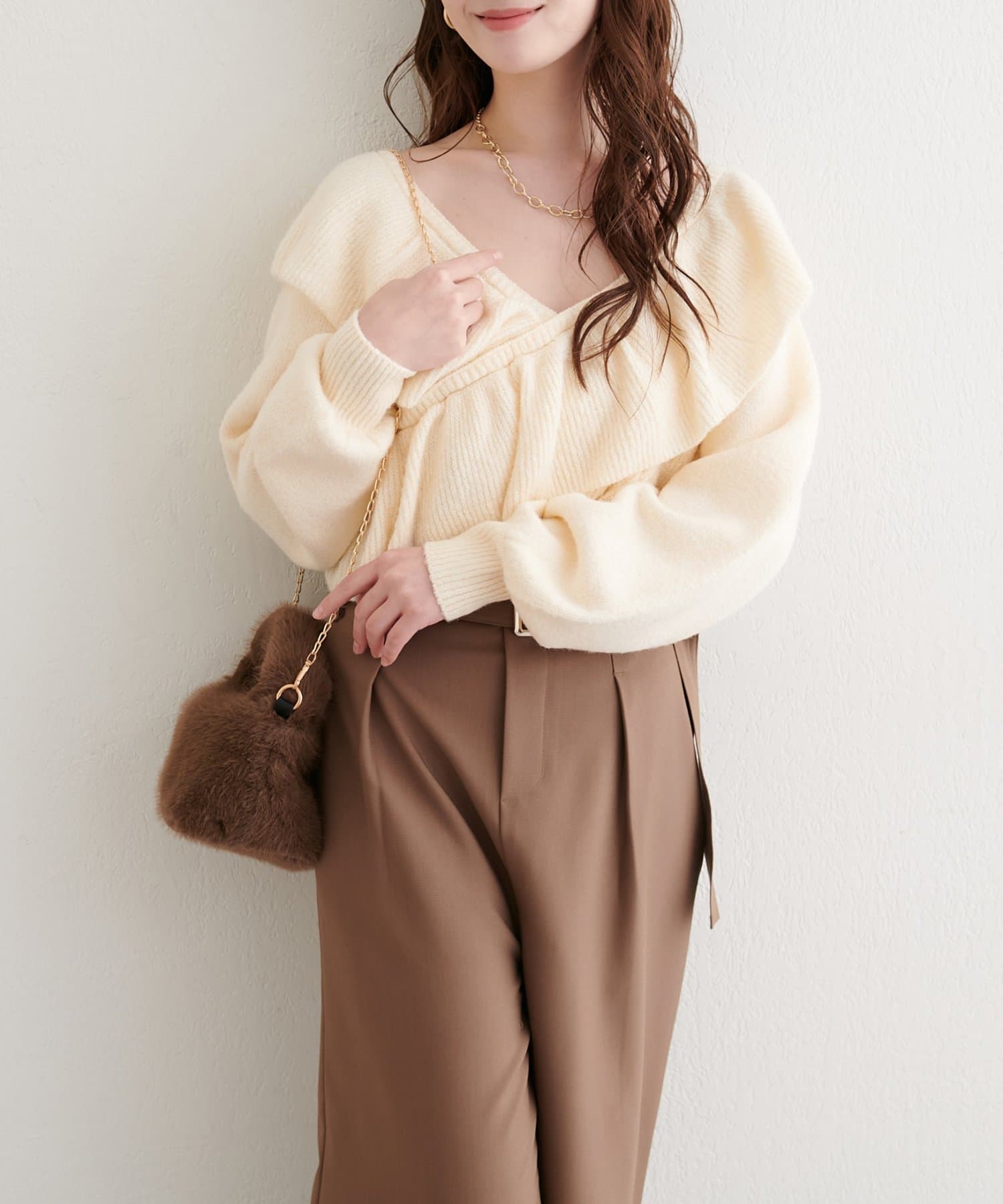 natural couture(ナチュラルクチュール) 【パルクロ限定】【Mychoiceset対象】ショルダー付きフェイクファーＢＡＧ