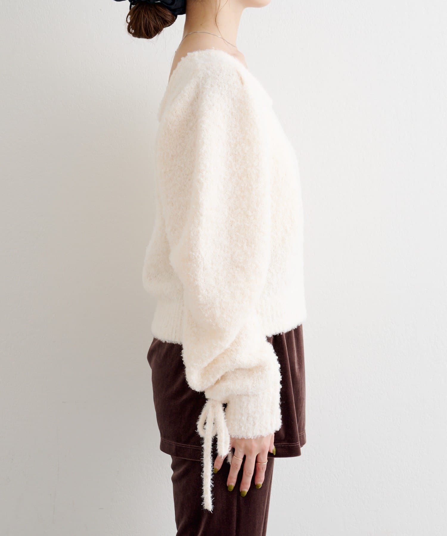 Kastane(カスタネ) B リボンマトンスリーブニット