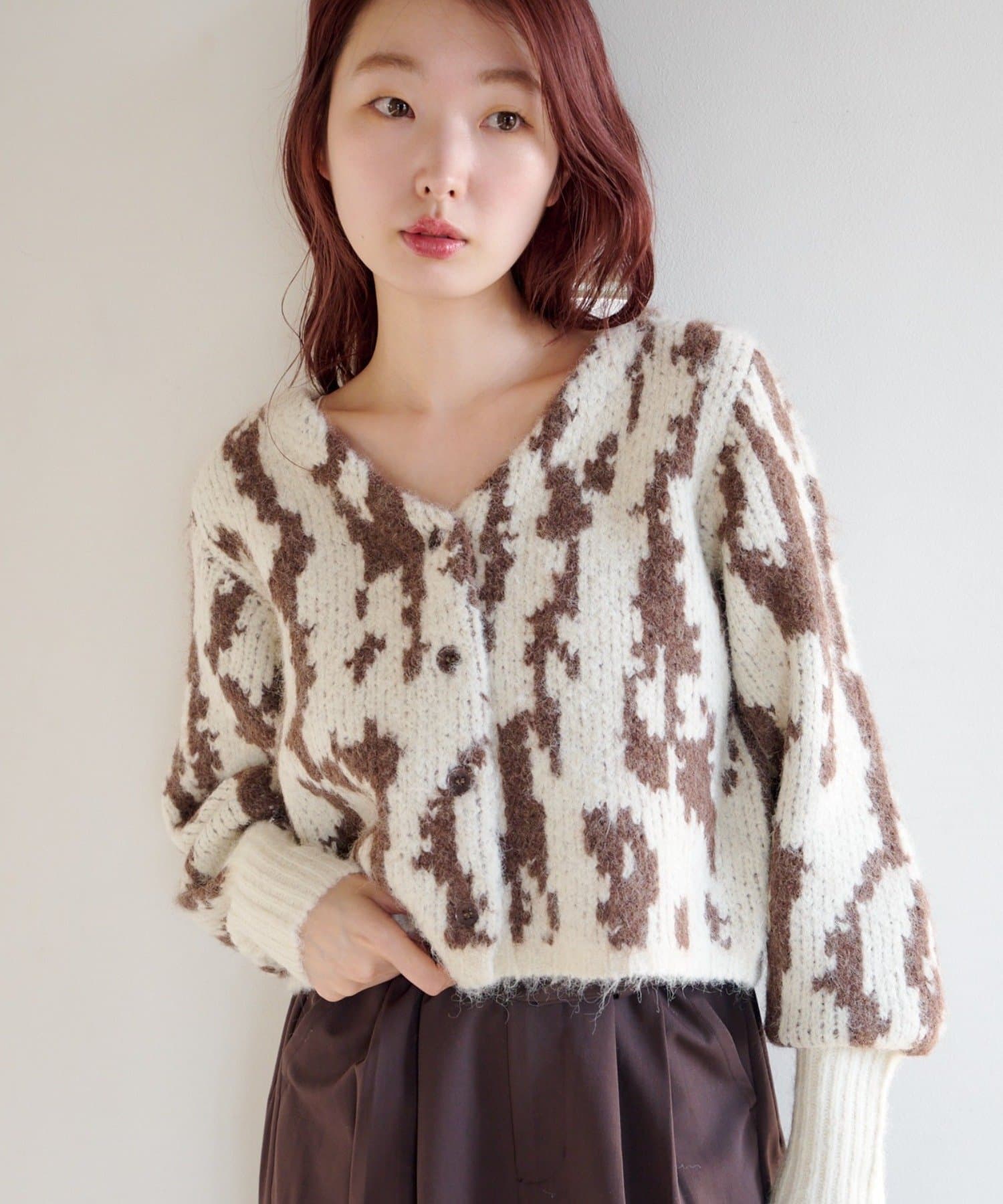 Kastane(カスタネ) 【WEB先行】アニマルニットカーディガン