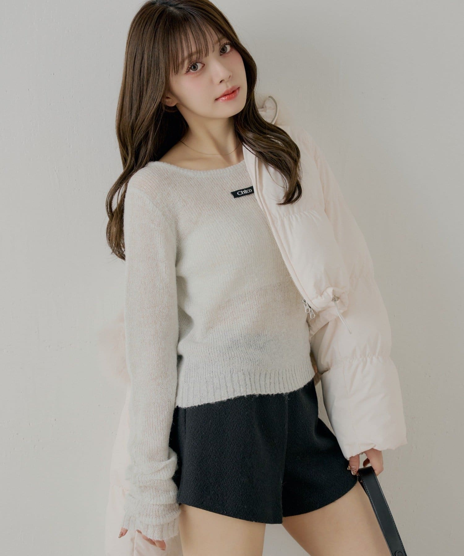 Chico(チコ) ラメシアーコンパクトニット