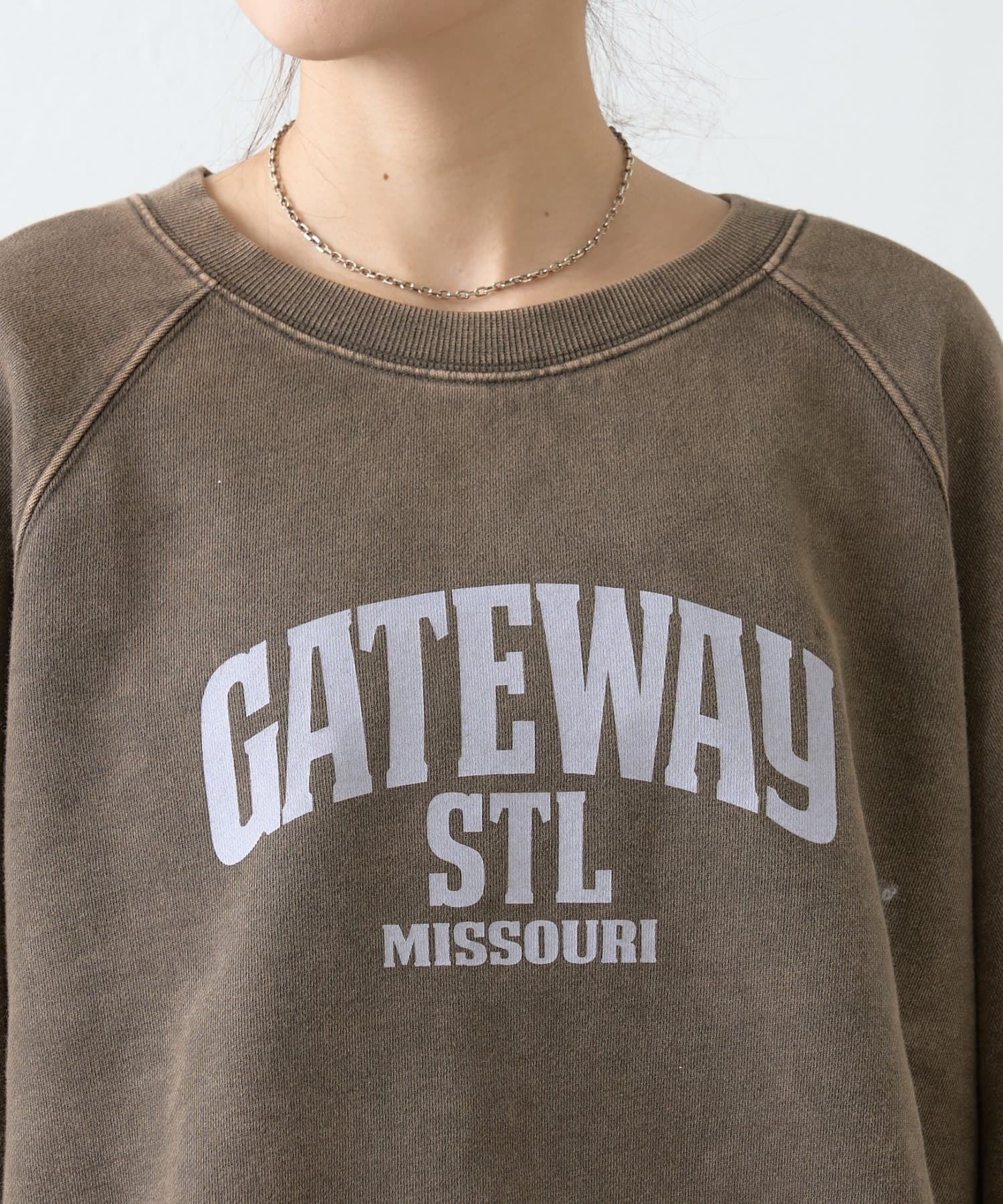 CIAOPANIC TYPY(チャオパニックティピー) アシッドウォッシュ加工ロゴプリントラグランスウェット