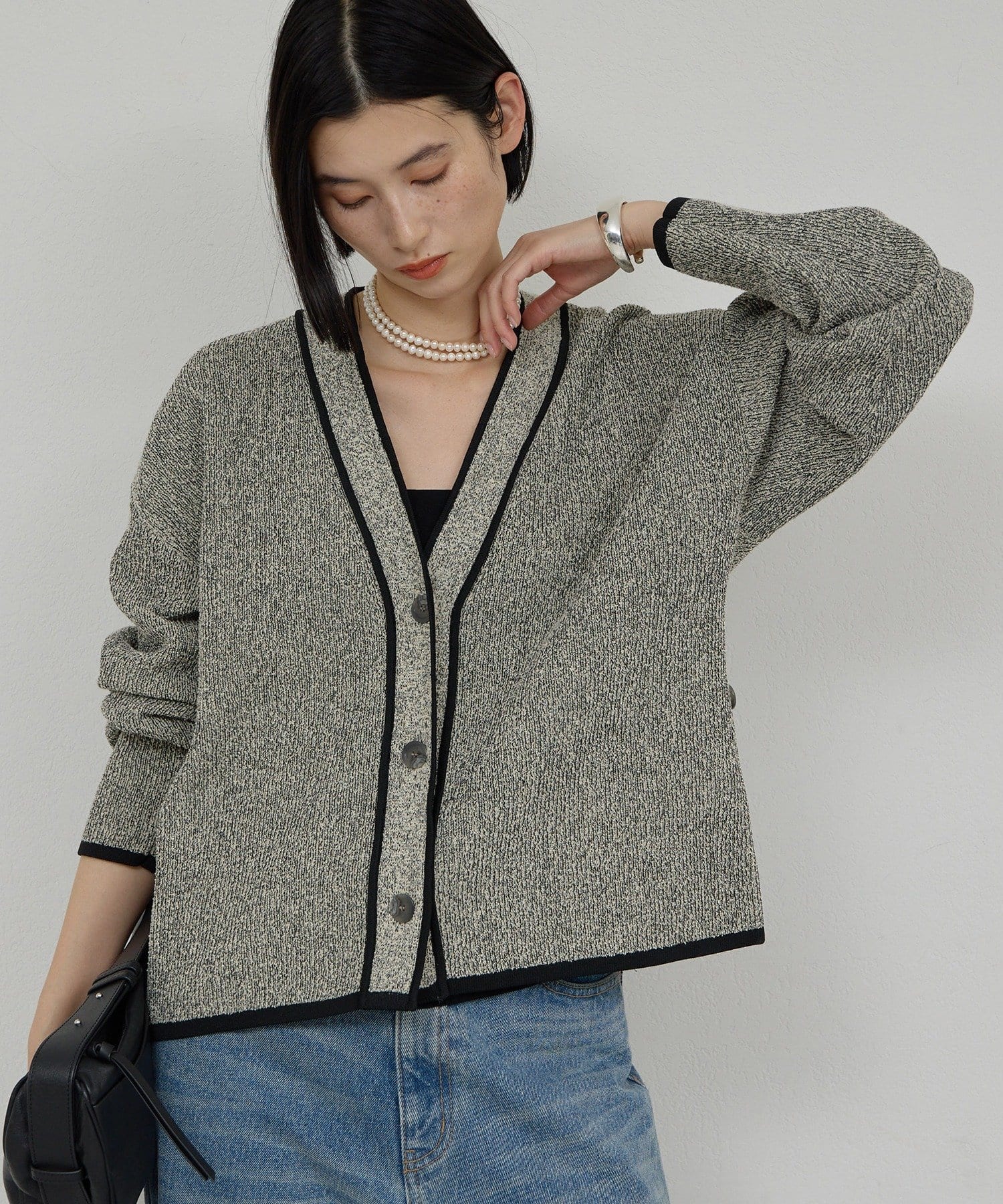 GALLARDAGALANTE(ガリャルダガランテ) 【手洗い可】ツイーディカーディガン