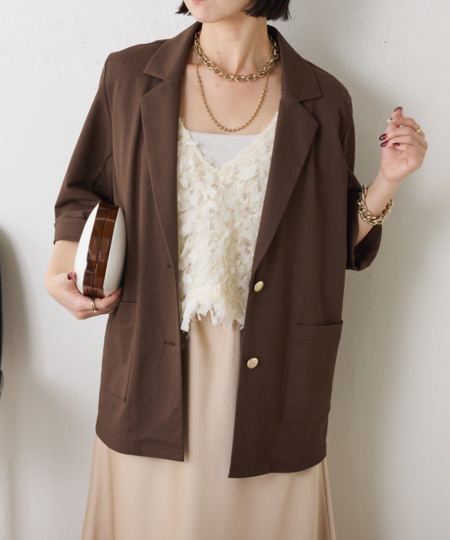 Jena　espace merveilleux(ジェナ　エスパスメルヴェイユ) 7分袖テーラードジャケット