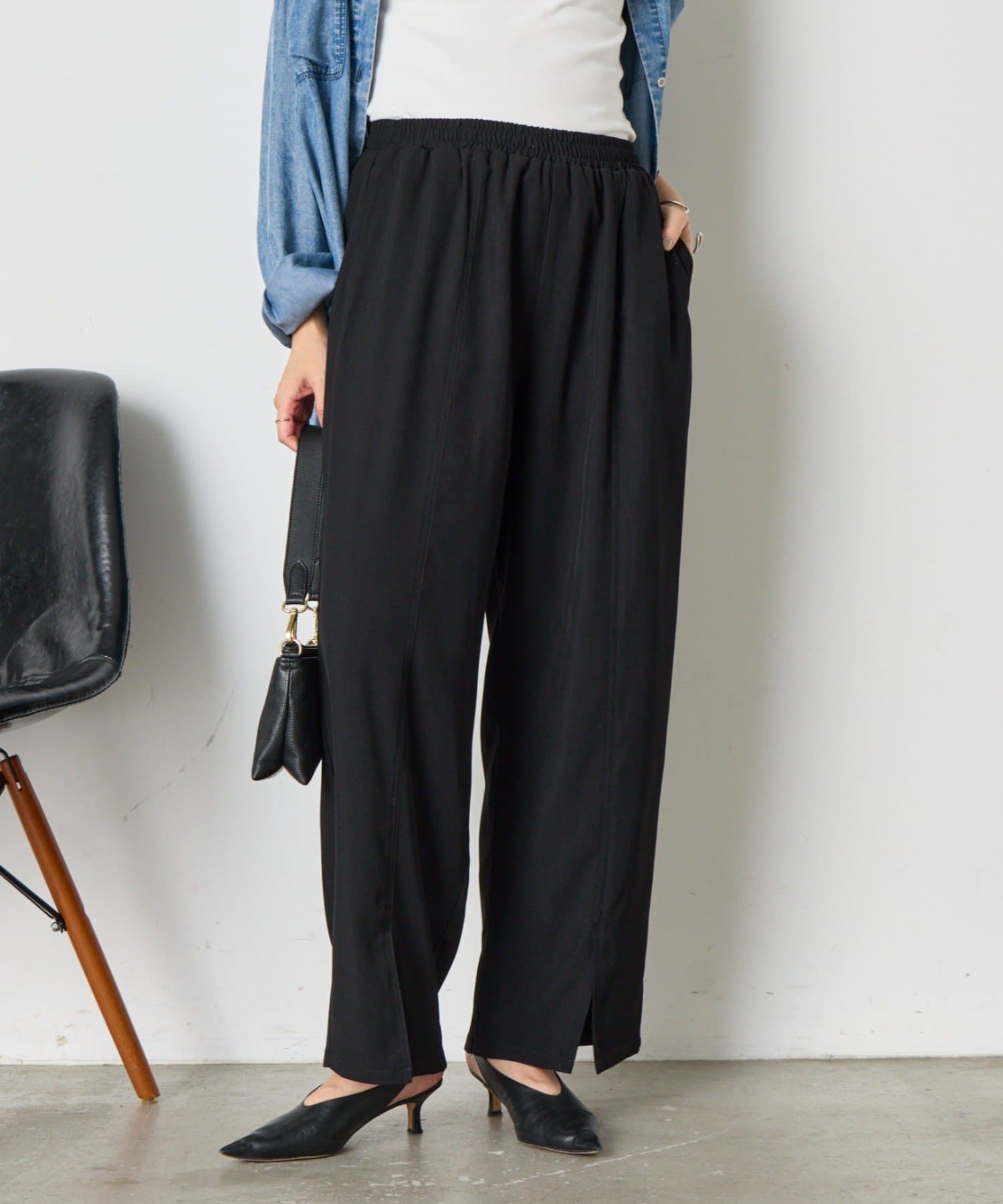 Jena　espace merveilleux(ジェナ　エスパスメルヴェイユ) センターラインワイドパンツ