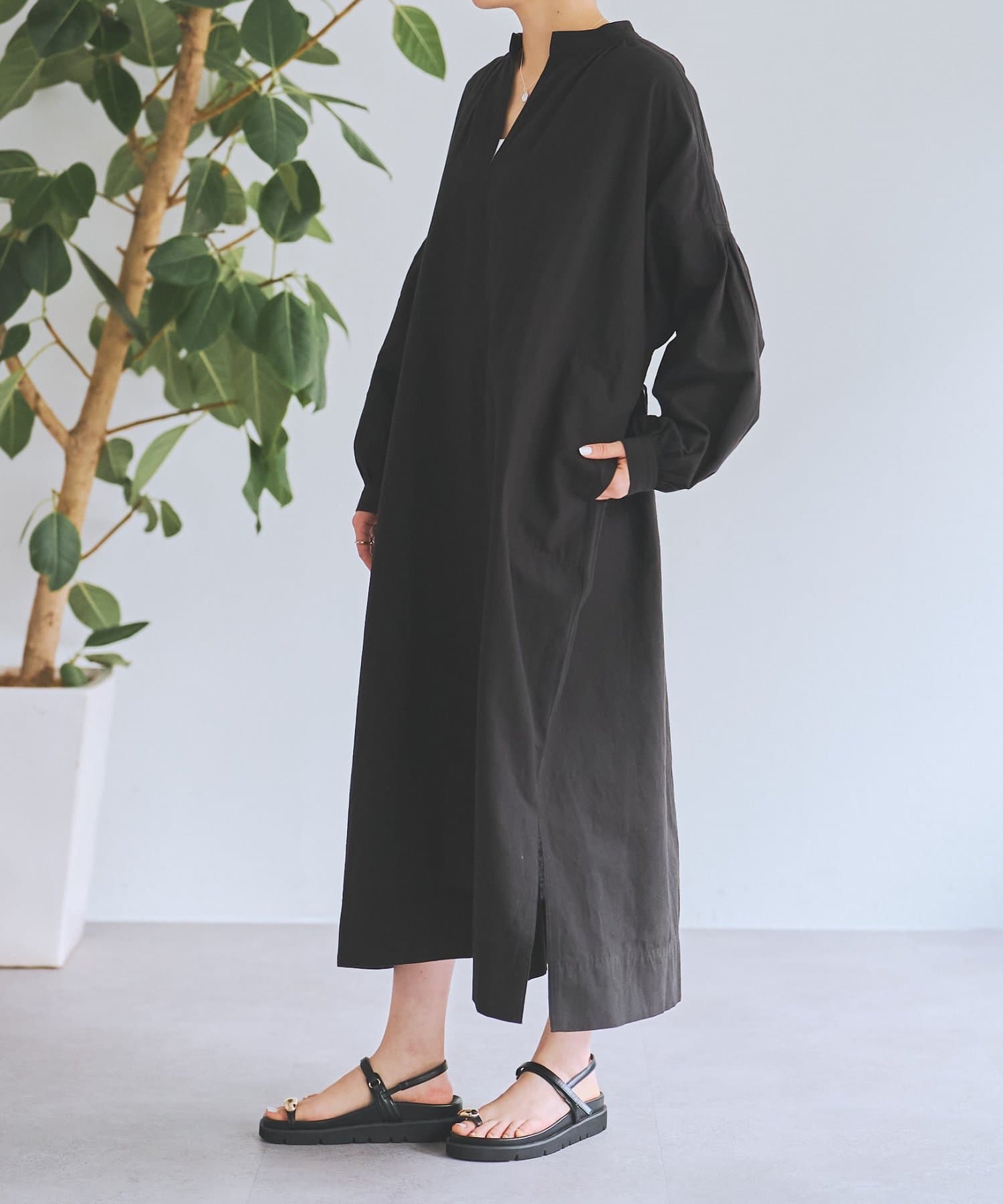 BEARDSLEY(ビアズリー) 《1/1(木)12:00予約開始》コットンリネンロングワンピース