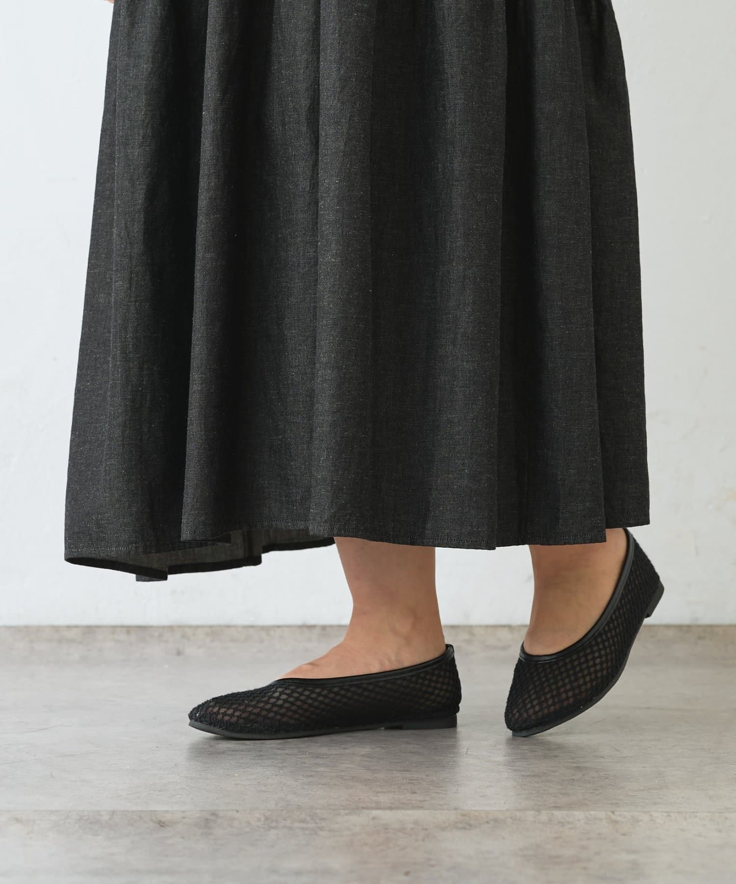 Jena　espace merveilleux(ジェナ　エスパスメルヴェイユ) コットンリネンカーブワンピース