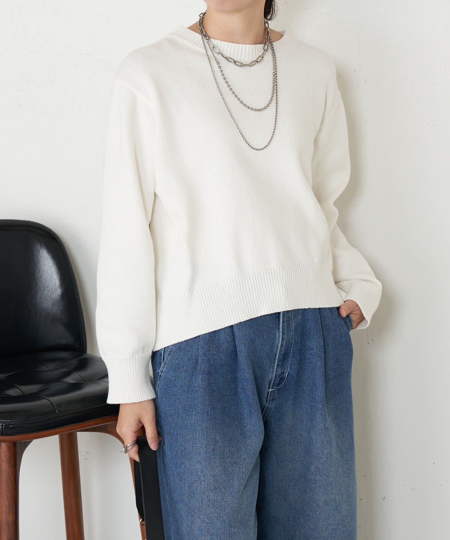 Jena　espace merveilleux(ジェナ　エスパスメルヴェイユ) バックラインボックスニット　